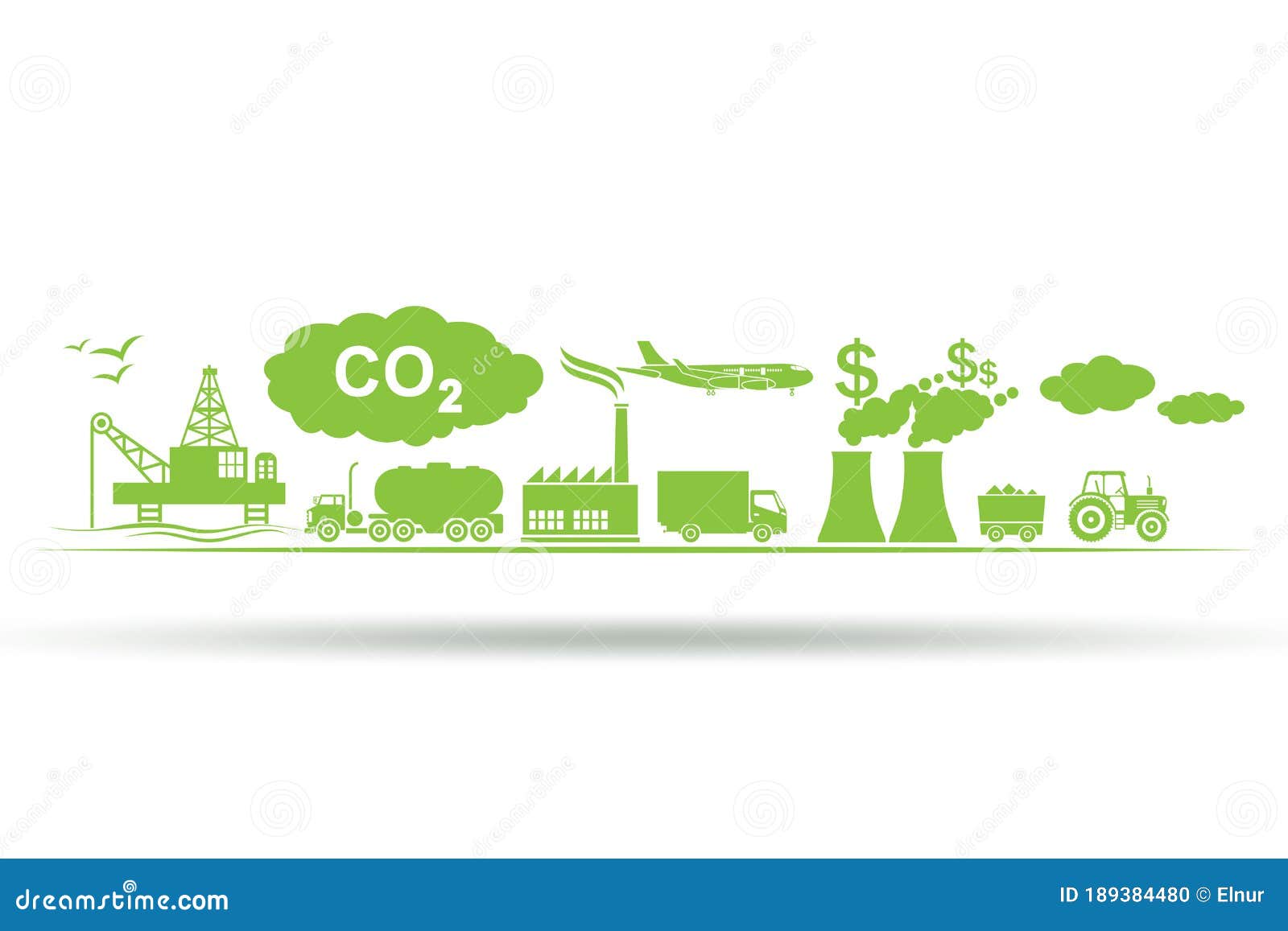 carbon tax concept with industrial plant