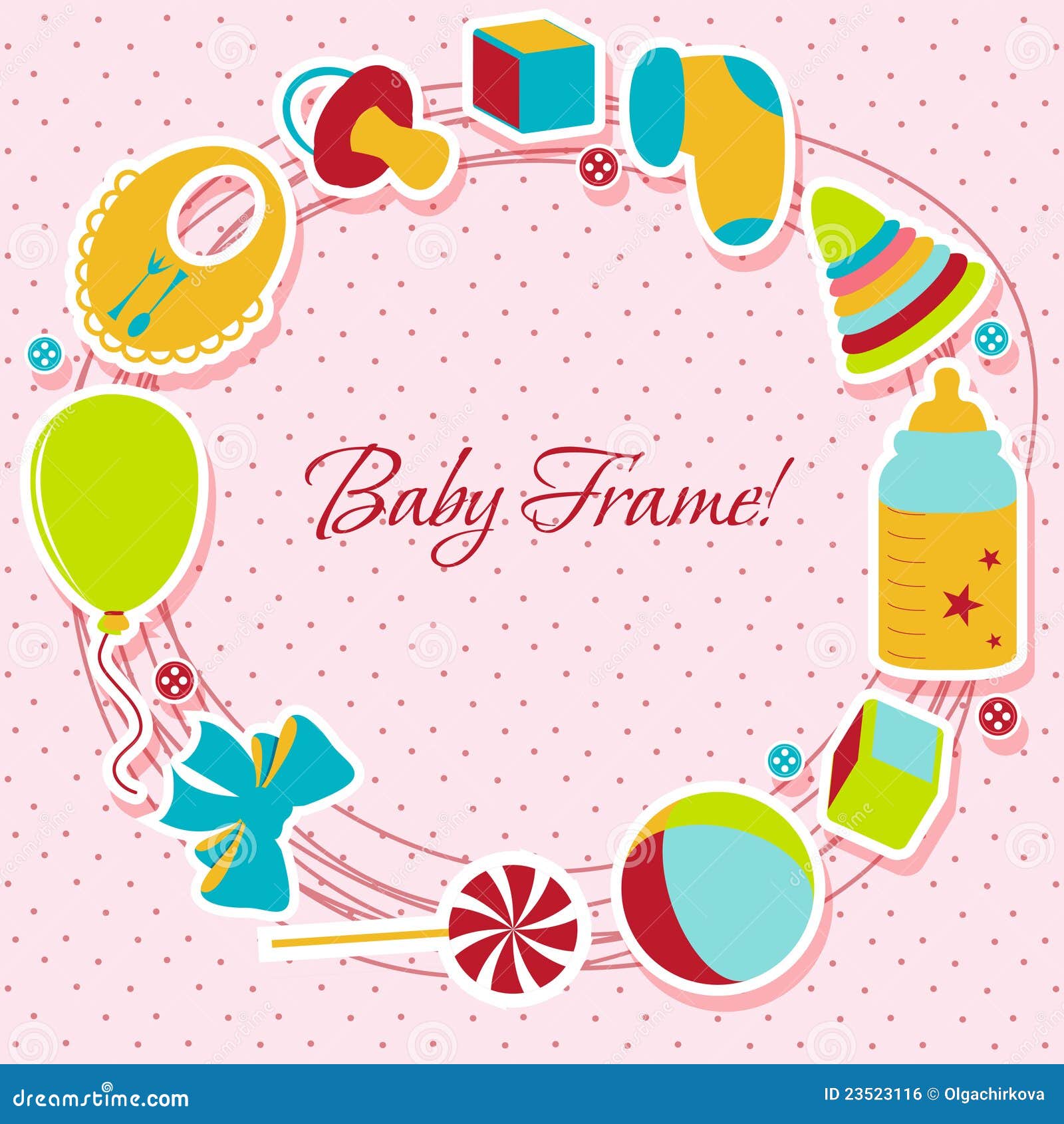 Card with baby element stock vector. Illustration of child 23523116