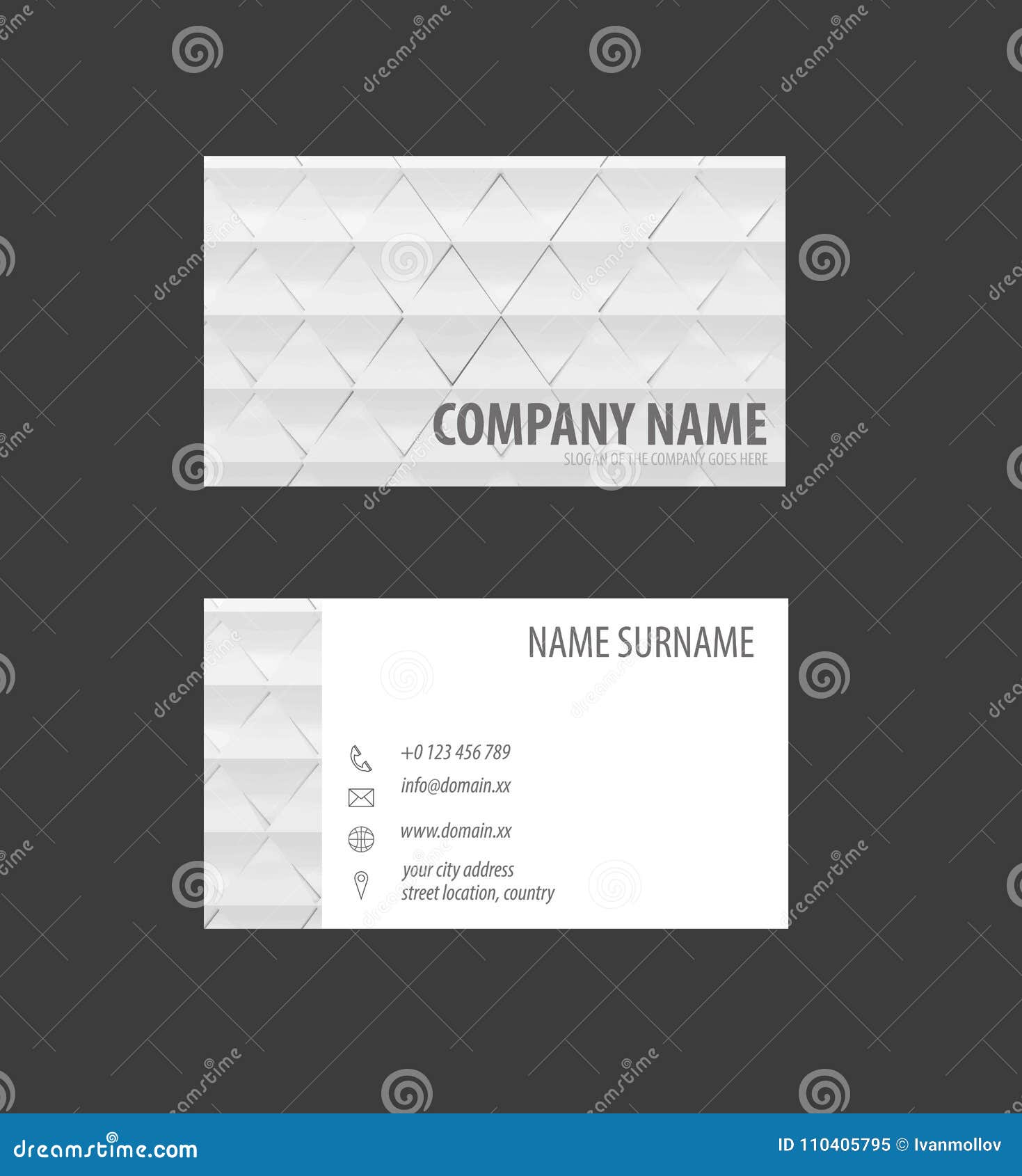 Card Design with Abstract Pyramids Stock Vector - Illustration of ...