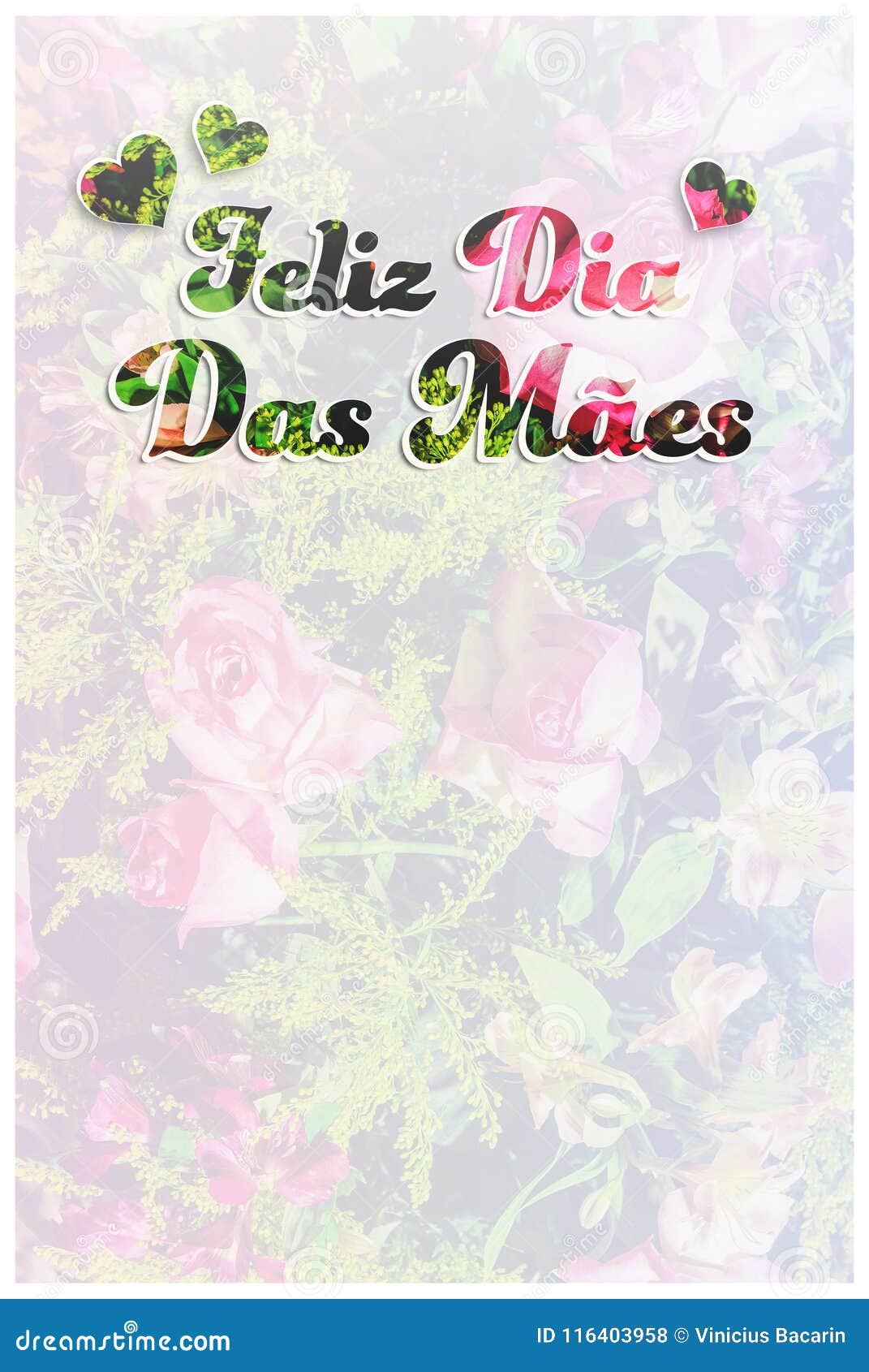 feliz dia das maes portuguese message written on flower backgr