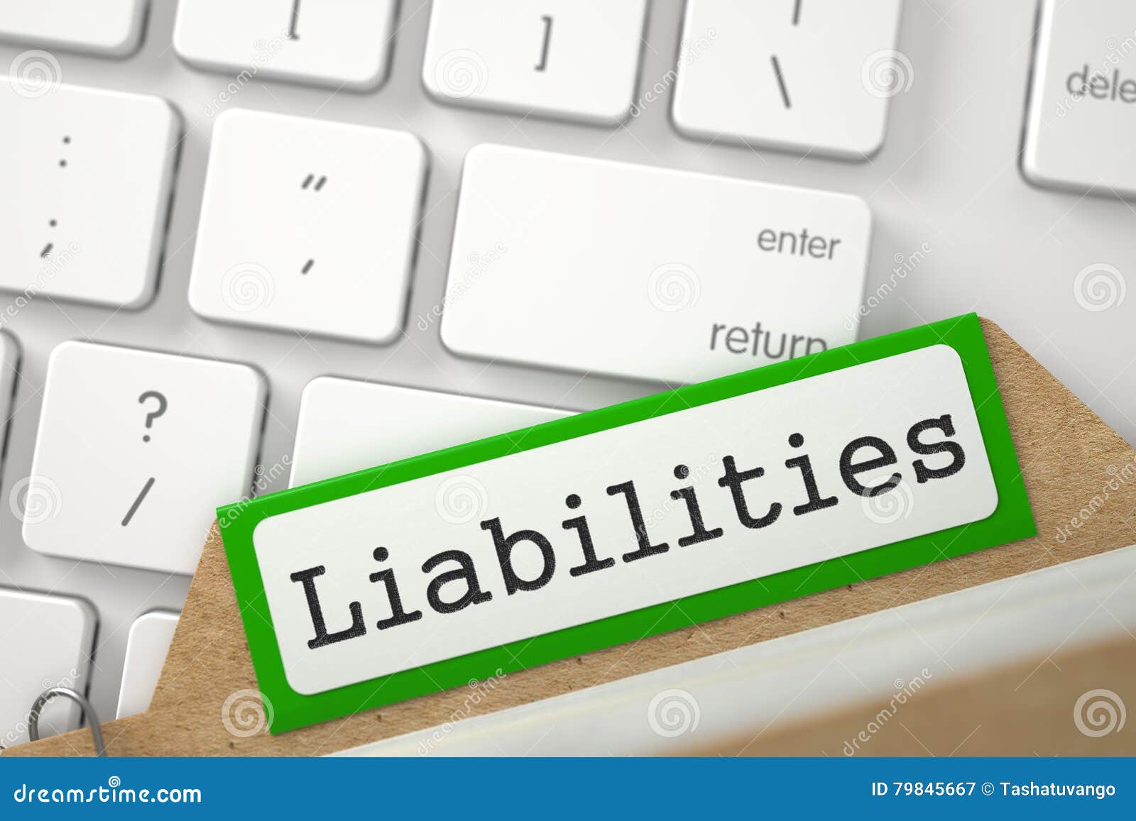 card file with liabilities. 3d.