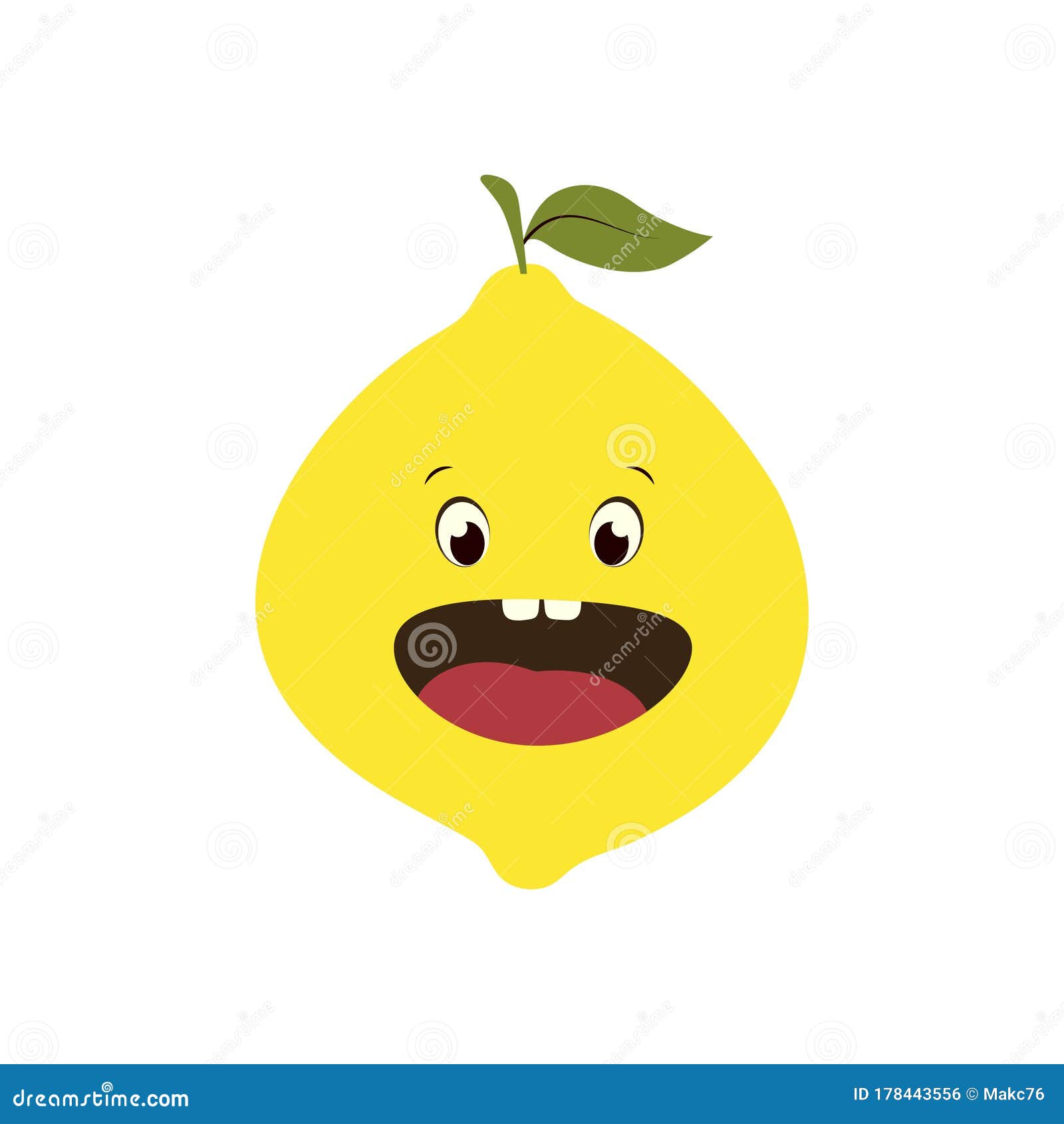 Card with Funny Lemon Isolated on White Background Stock Vector ...