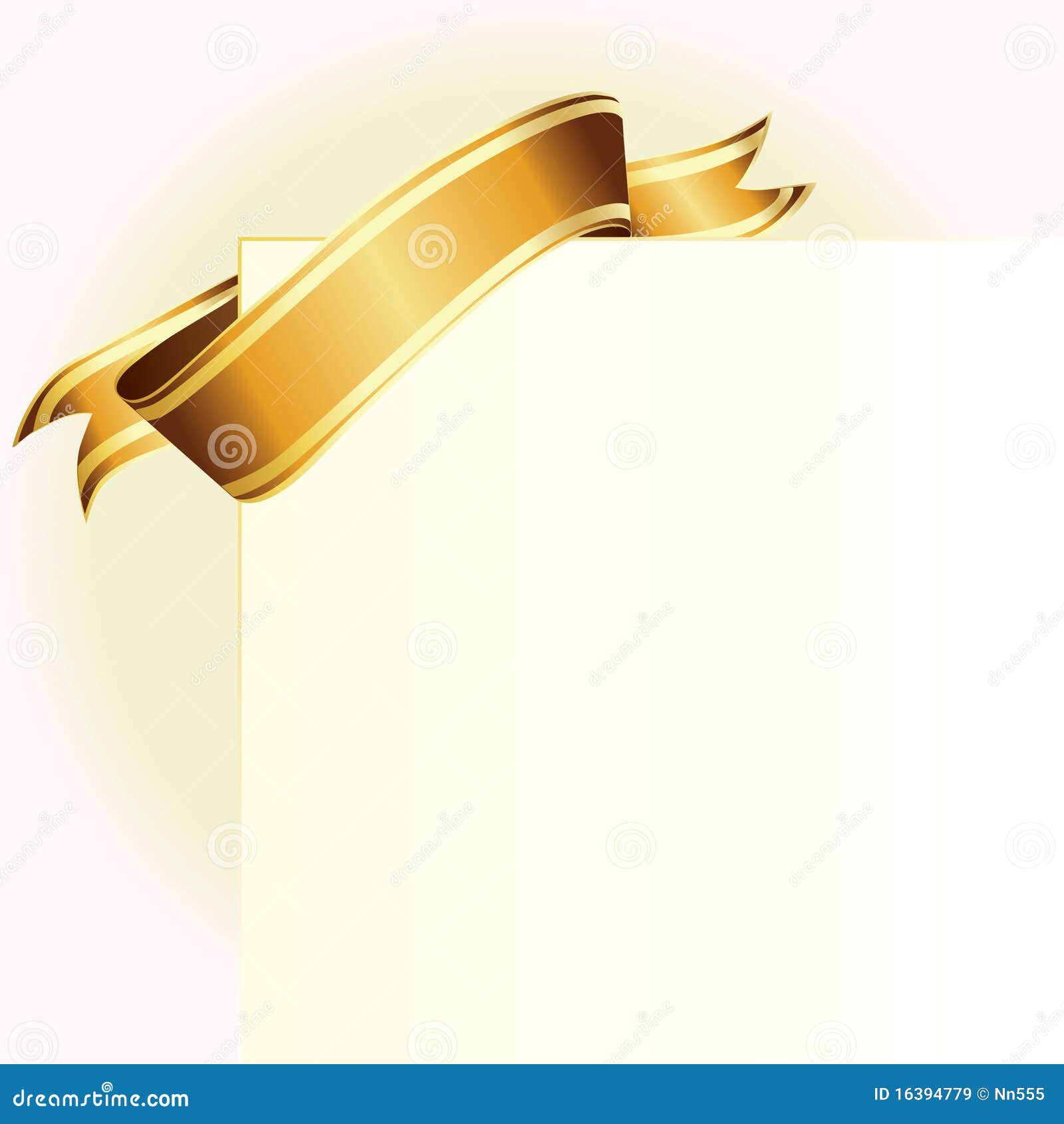 Card and golden ribbon stock vector. Illustration of gold - 16394779