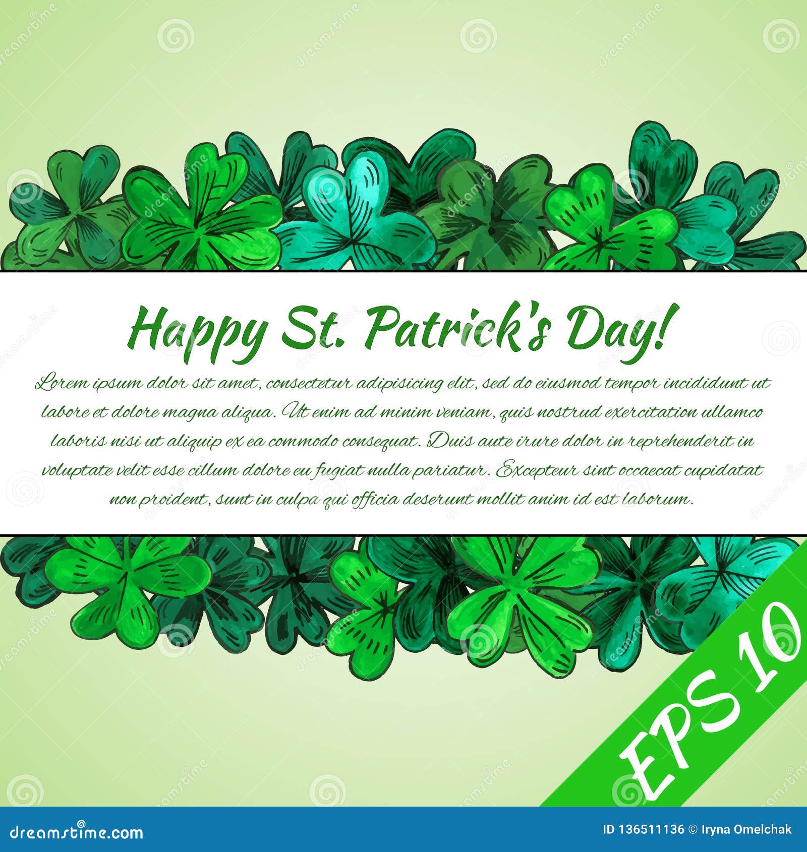Hand Drawn St Patricks Day Logotype Vector Lettering Typography