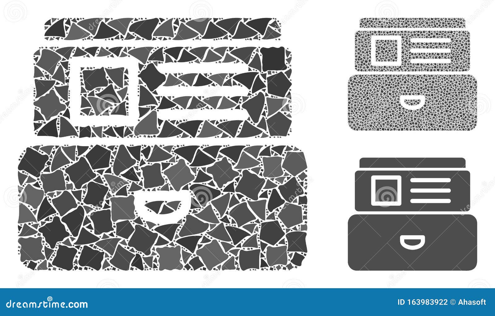 Download Card Index Composition Icon Of Uneven Pieces Stock Vector ...