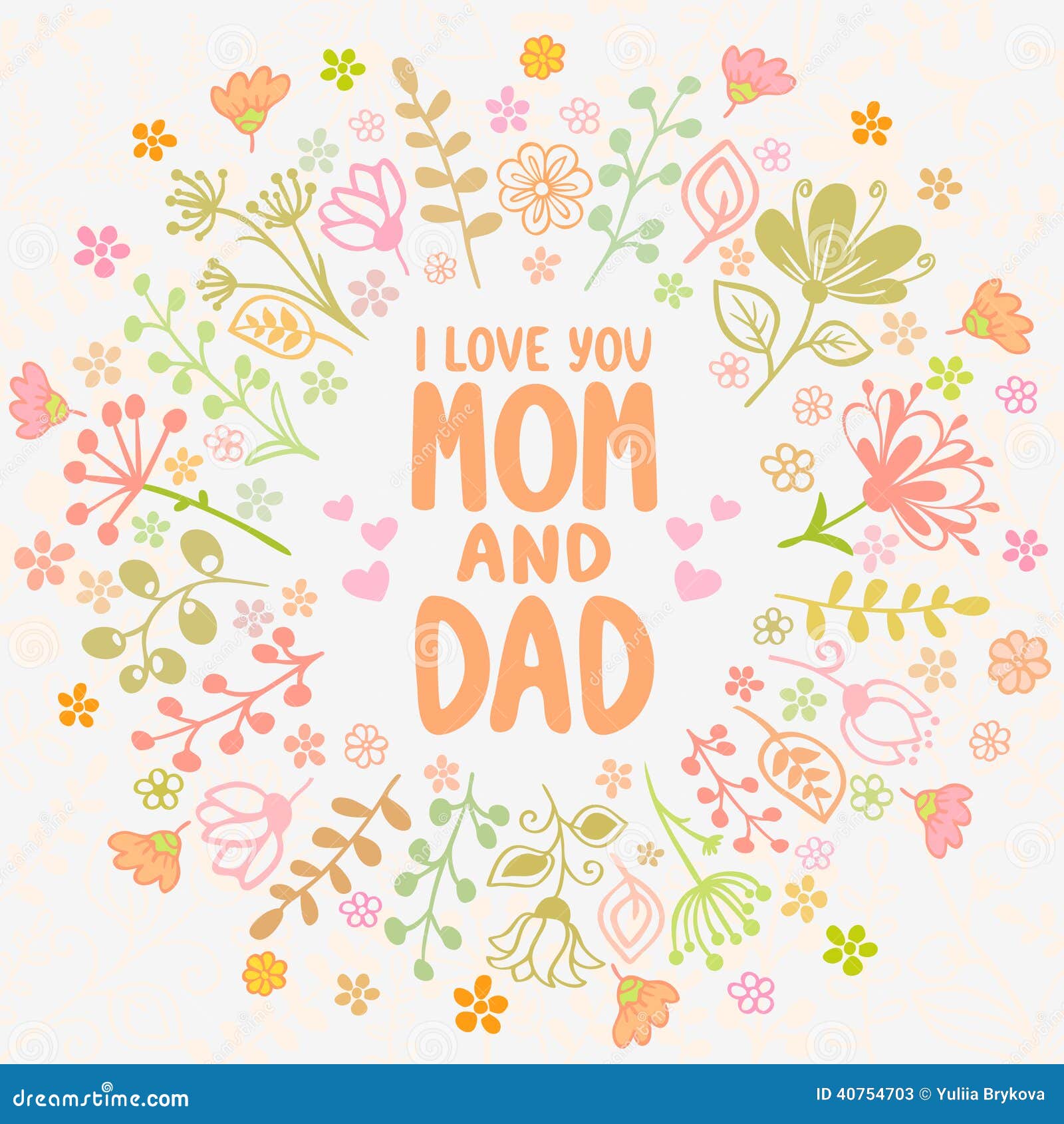 Card Mom and Dad stock vector. Illustration of parent - 40754703