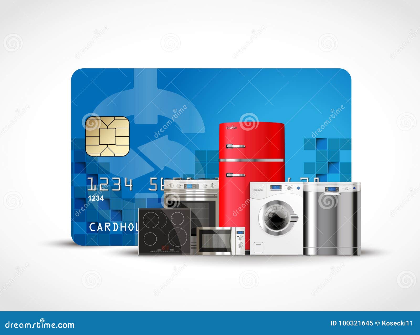 Card Payment Buying Appliances Stock Vector Illustration of