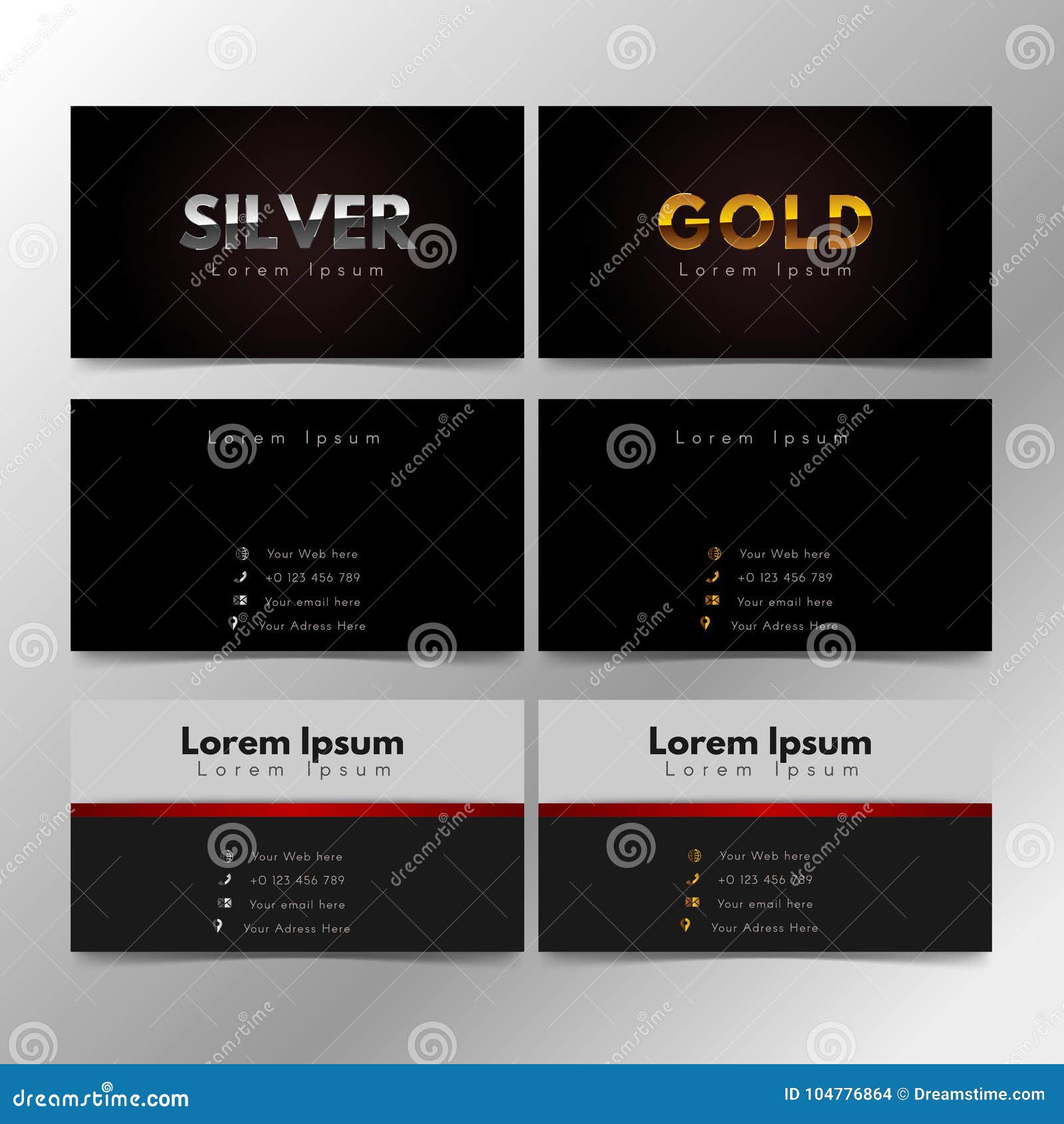 personal company business presentation card gold silver