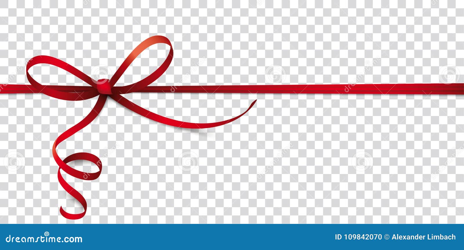 card red thin ribbon bow header transparent