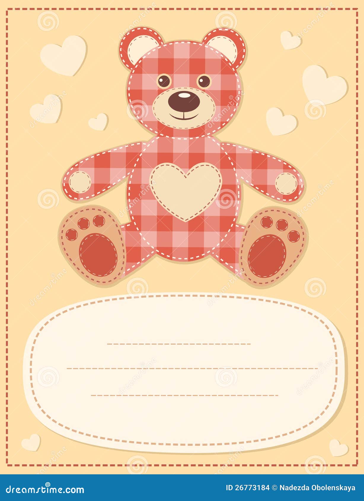 Get well soon card with teddy bear and jam Stock Vector by