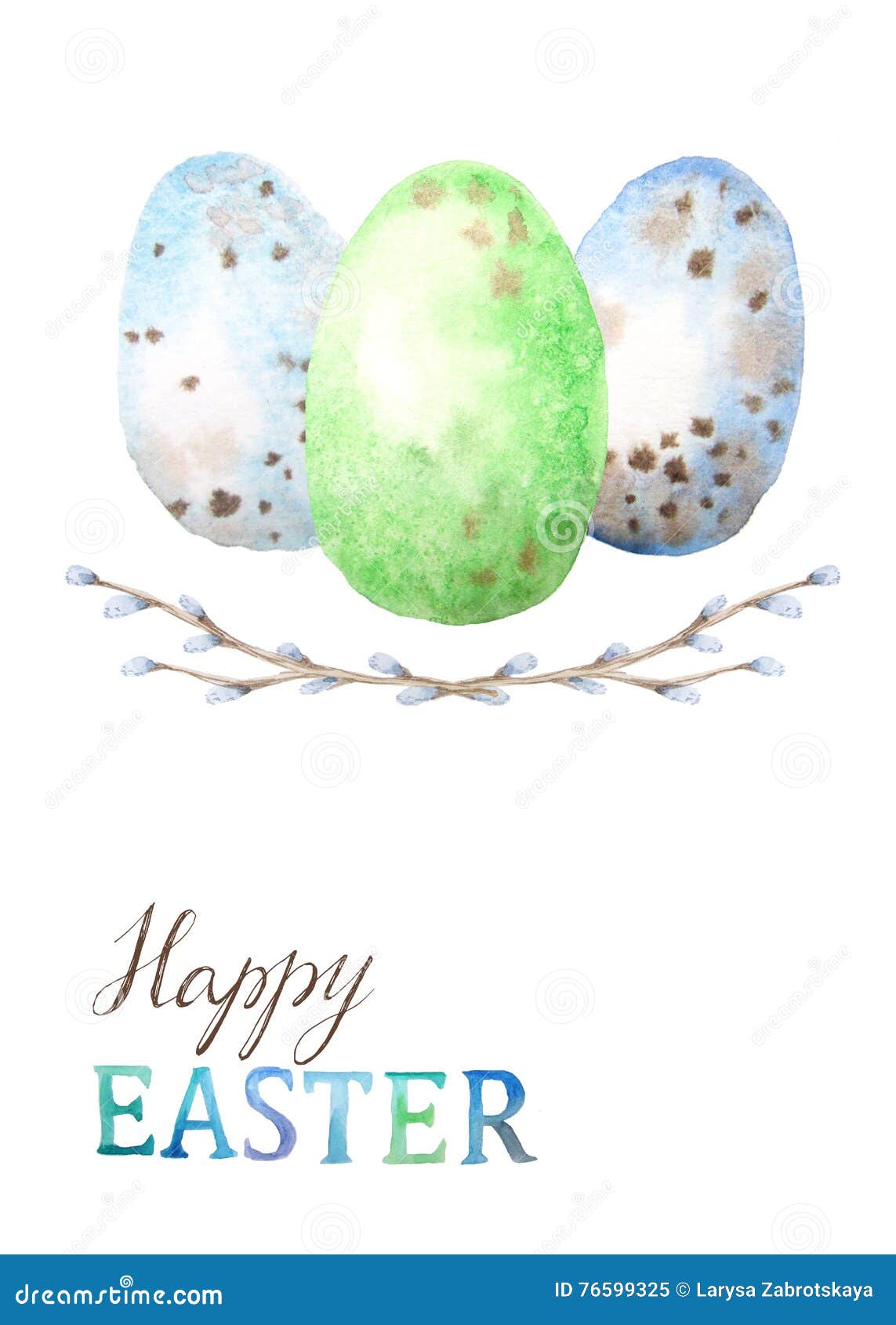 card template witl watercolor easter egg