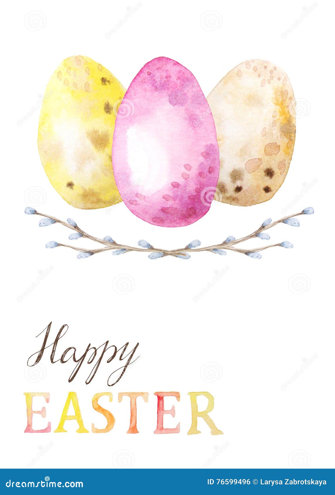 card template witl watercolor easter egg