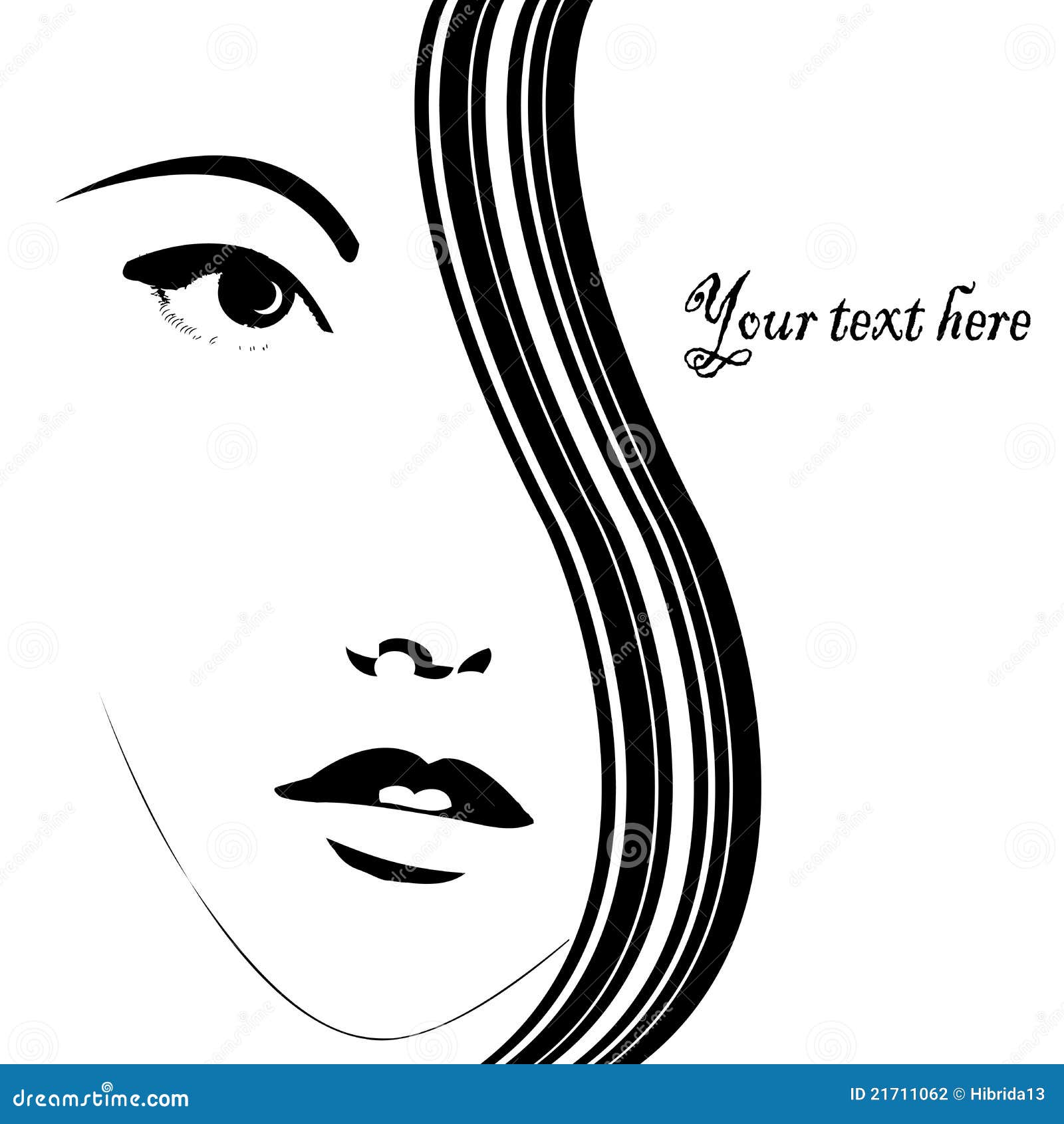 Card with woman face stock vector. Illustration of lady 21711062