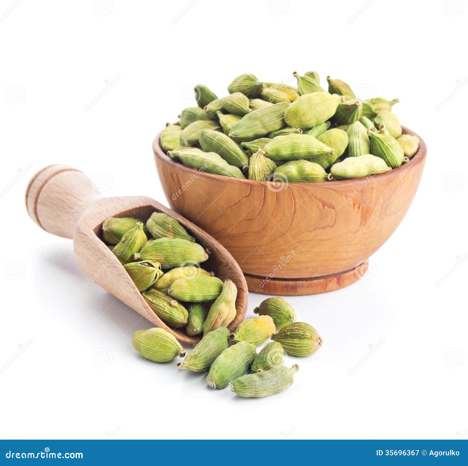 Cardamom Pods Isolated on White Stock Image Image of bowl, aroma
