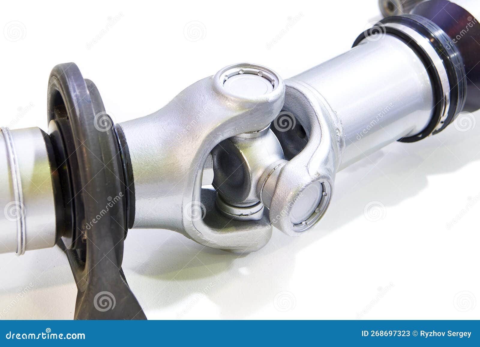 Cardan Drive Shaft Isolated White Stock Image Image of black