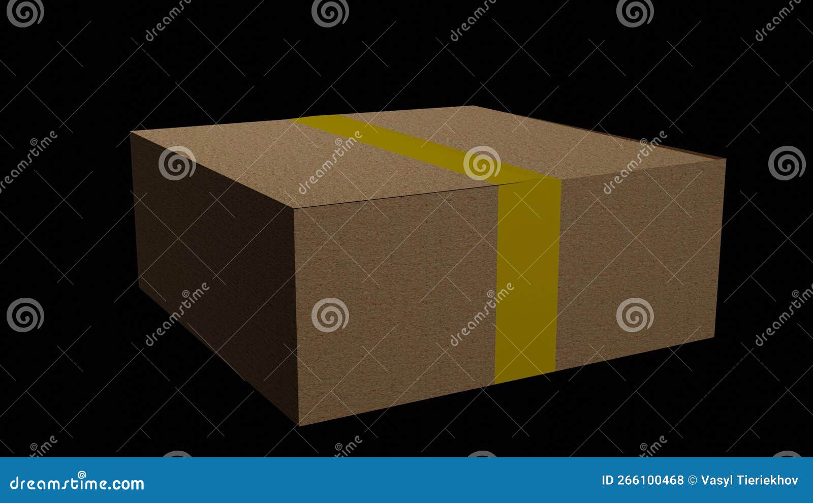 Cardboard Box on Black Background Stock Photo Image of lighting, line