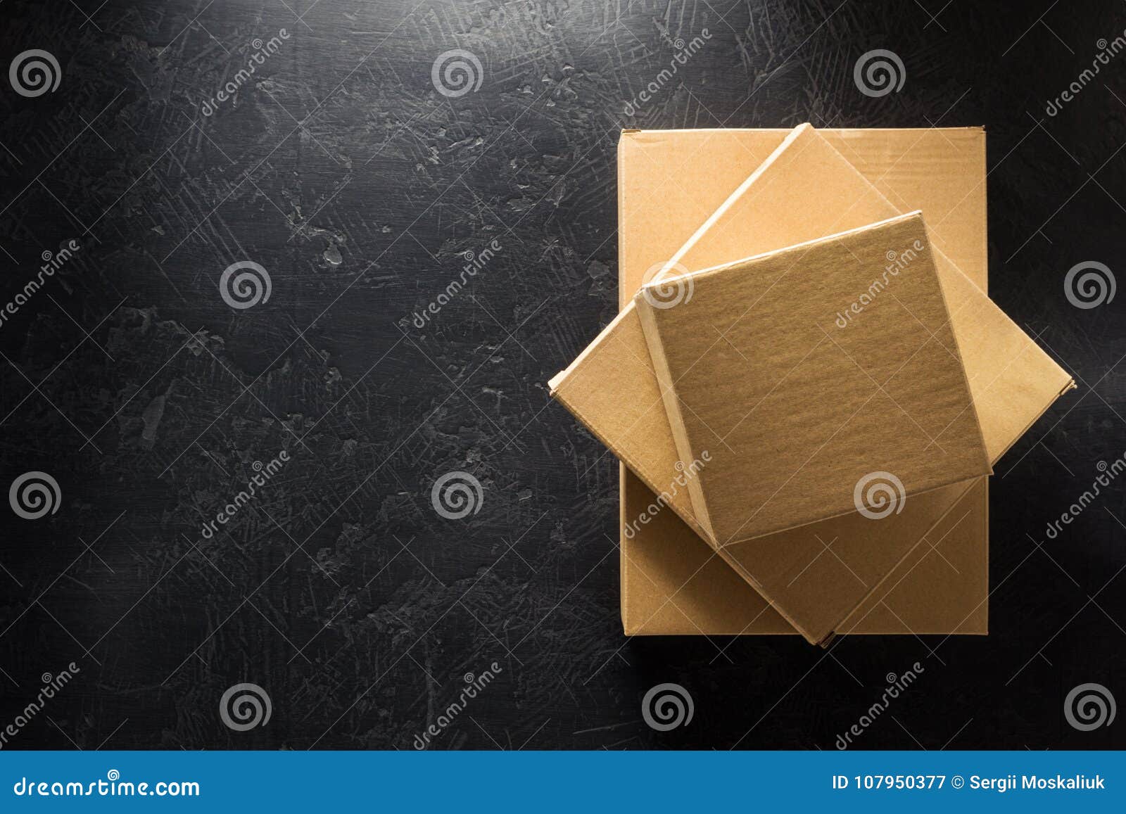 Cardboard Box on Black Background Stock Image Image of deliver