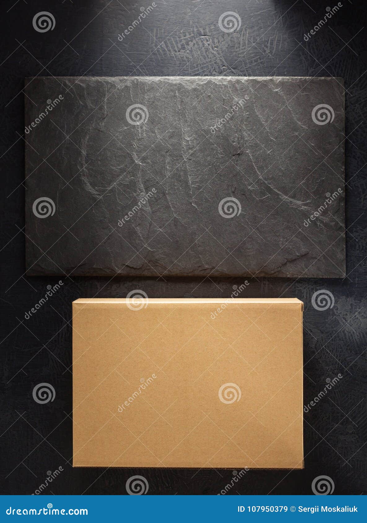 Cardboard Box on Black Background Stock Image Image of mail, post
