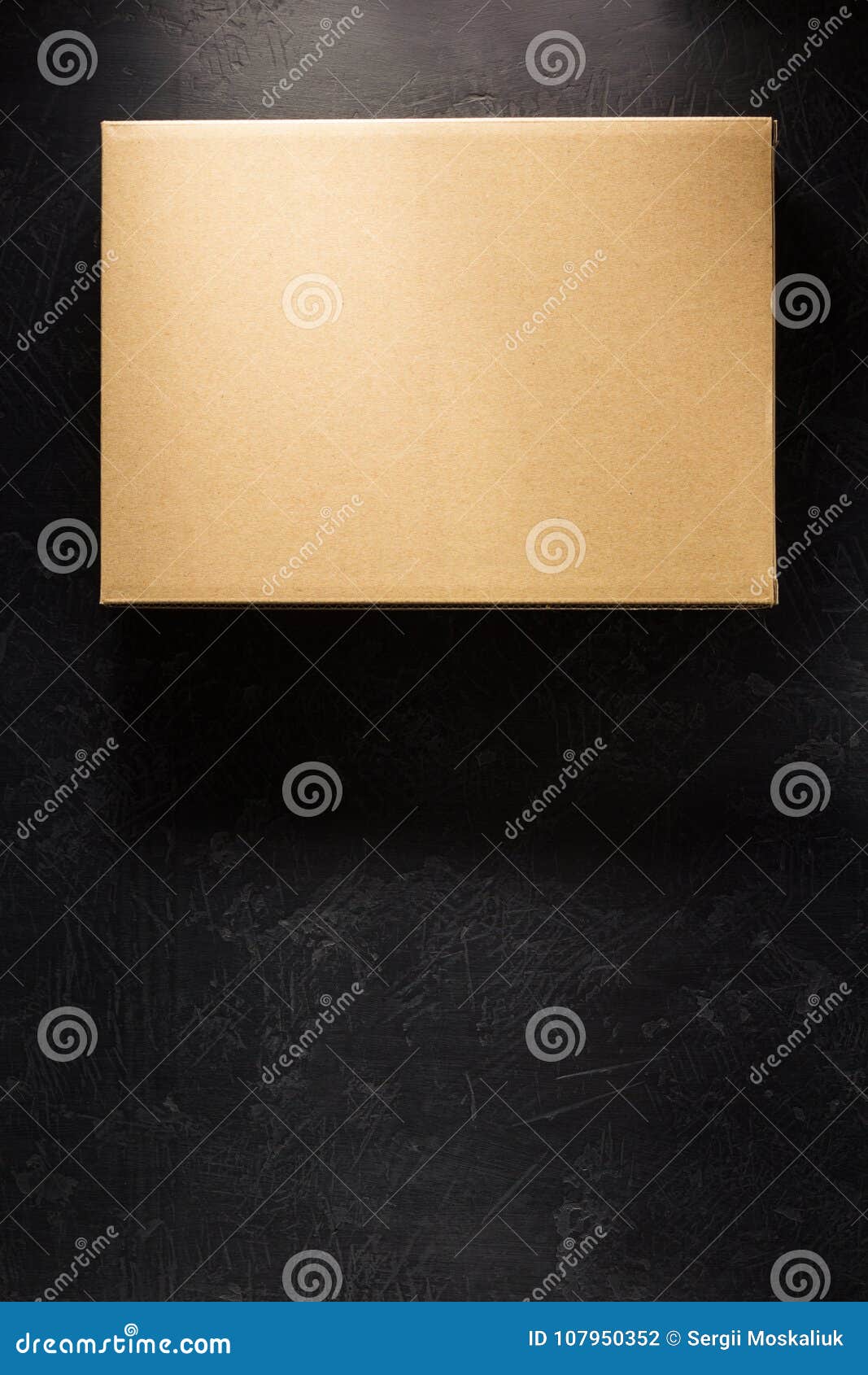 Cardboard Box on Black Background Stock Photo Image of copy, closed