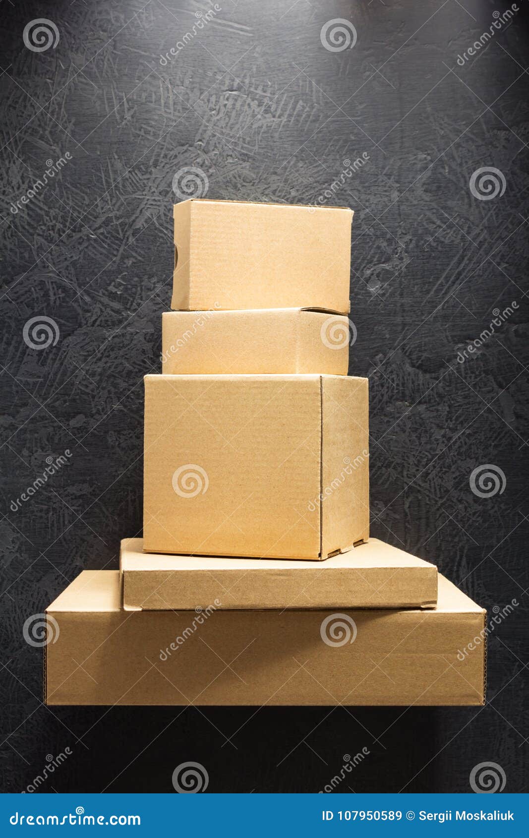 Cardboard Box on Black Background Stock Image Image of paper, product