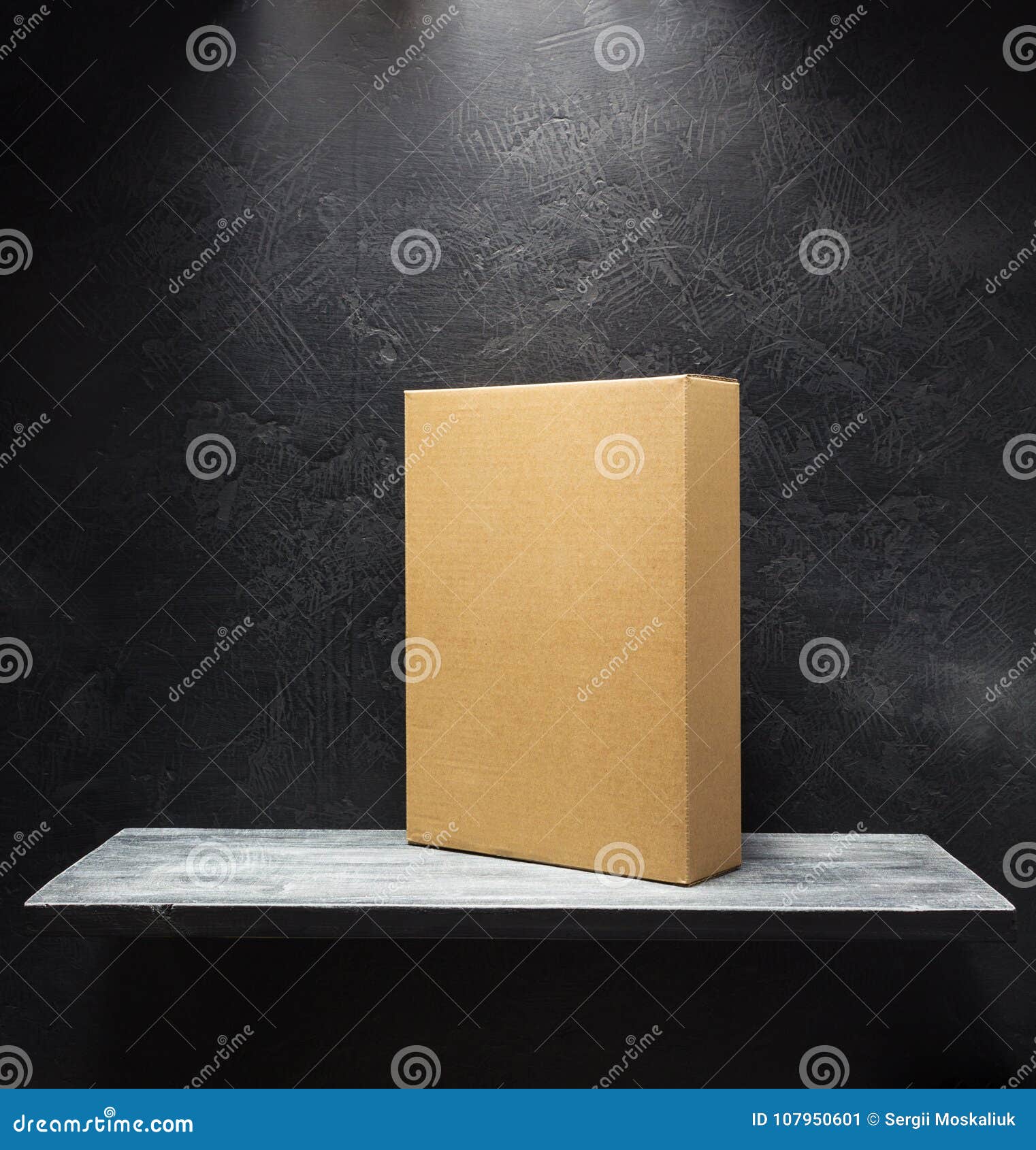 Cardboard Box on Black Background Stock Image Image of concrete, copy