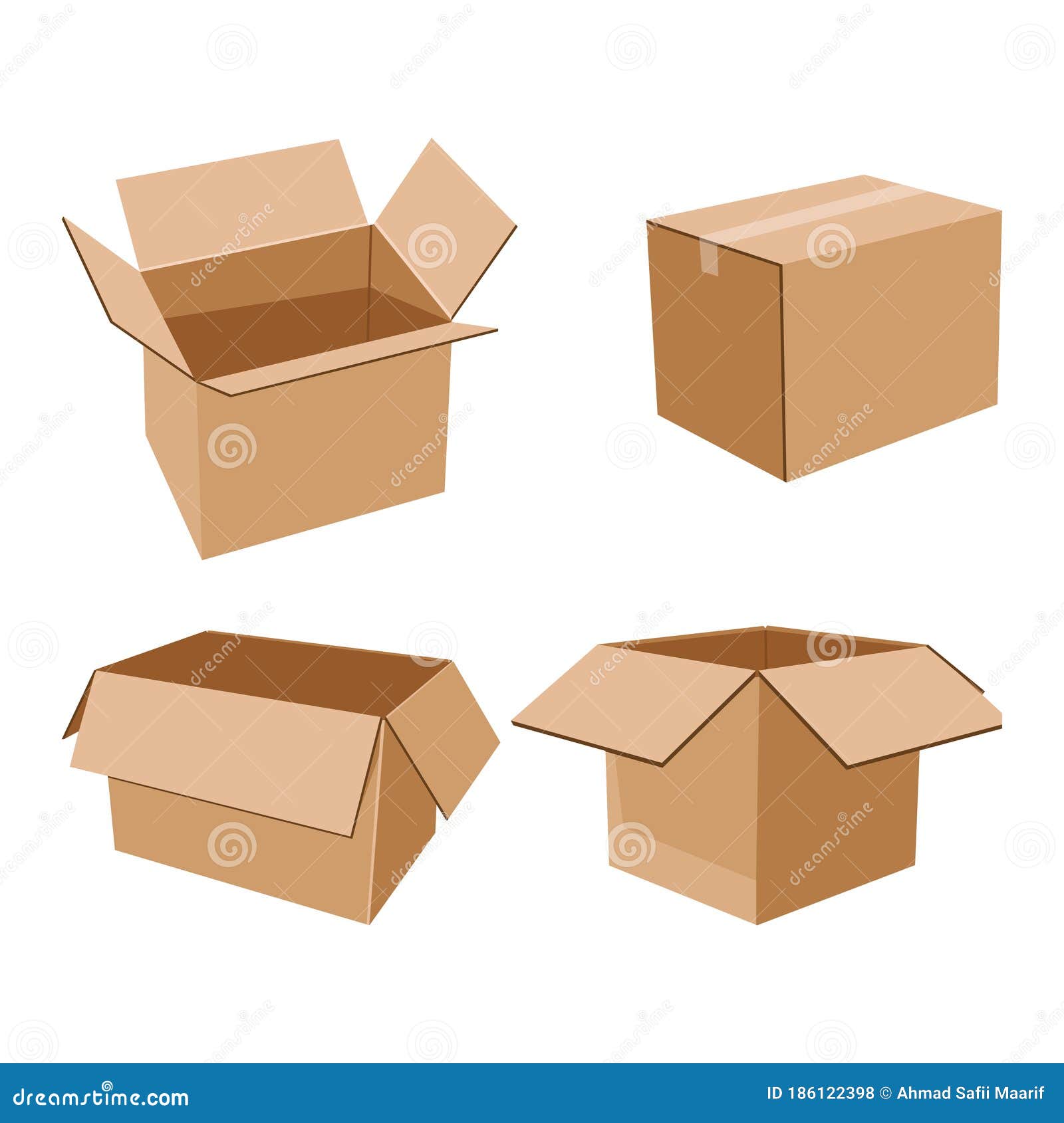 Cardboard Box Cartoon Design, Vector Illustration Stock Vector -  Illustration of delivery, empty: 186122398