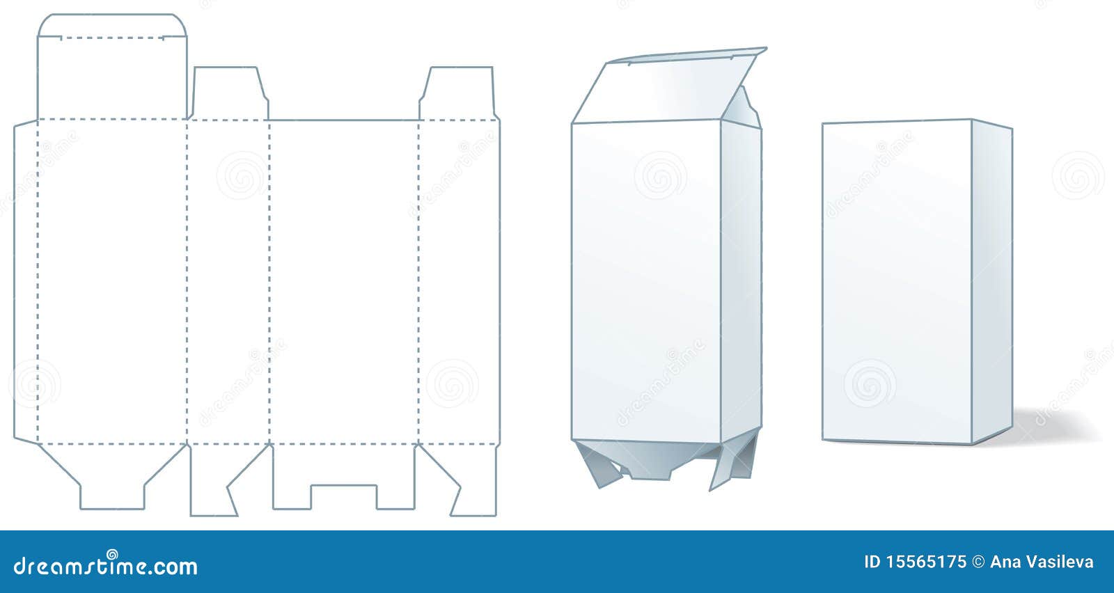 Cardboard Box Diestamping Three Steps Of Making Royalty Free Stock