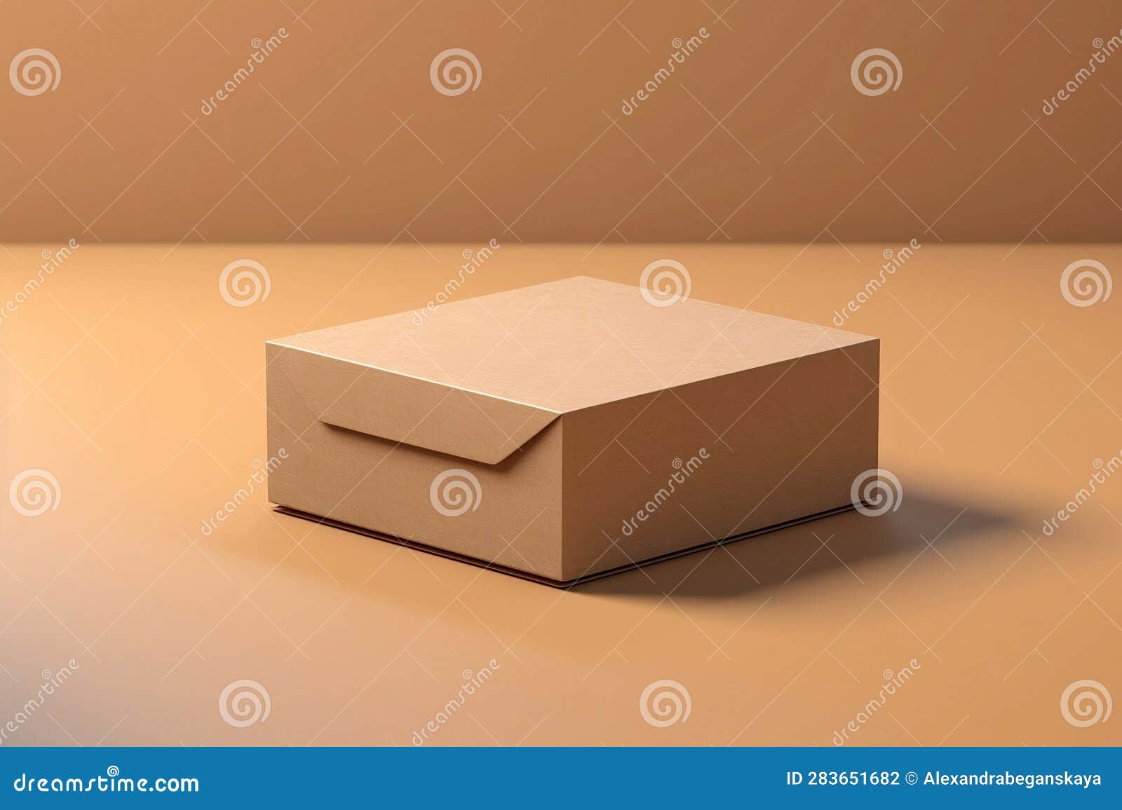 Cardboard box with lid stock illustration. Illustration of business
