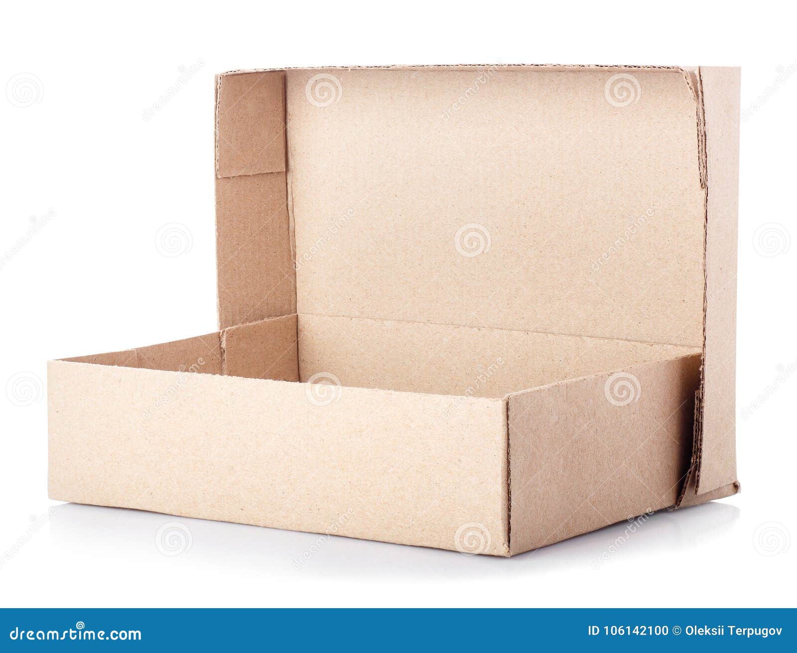 Download Cardboard Box With Open Lid Stock Photo - Image of square ...