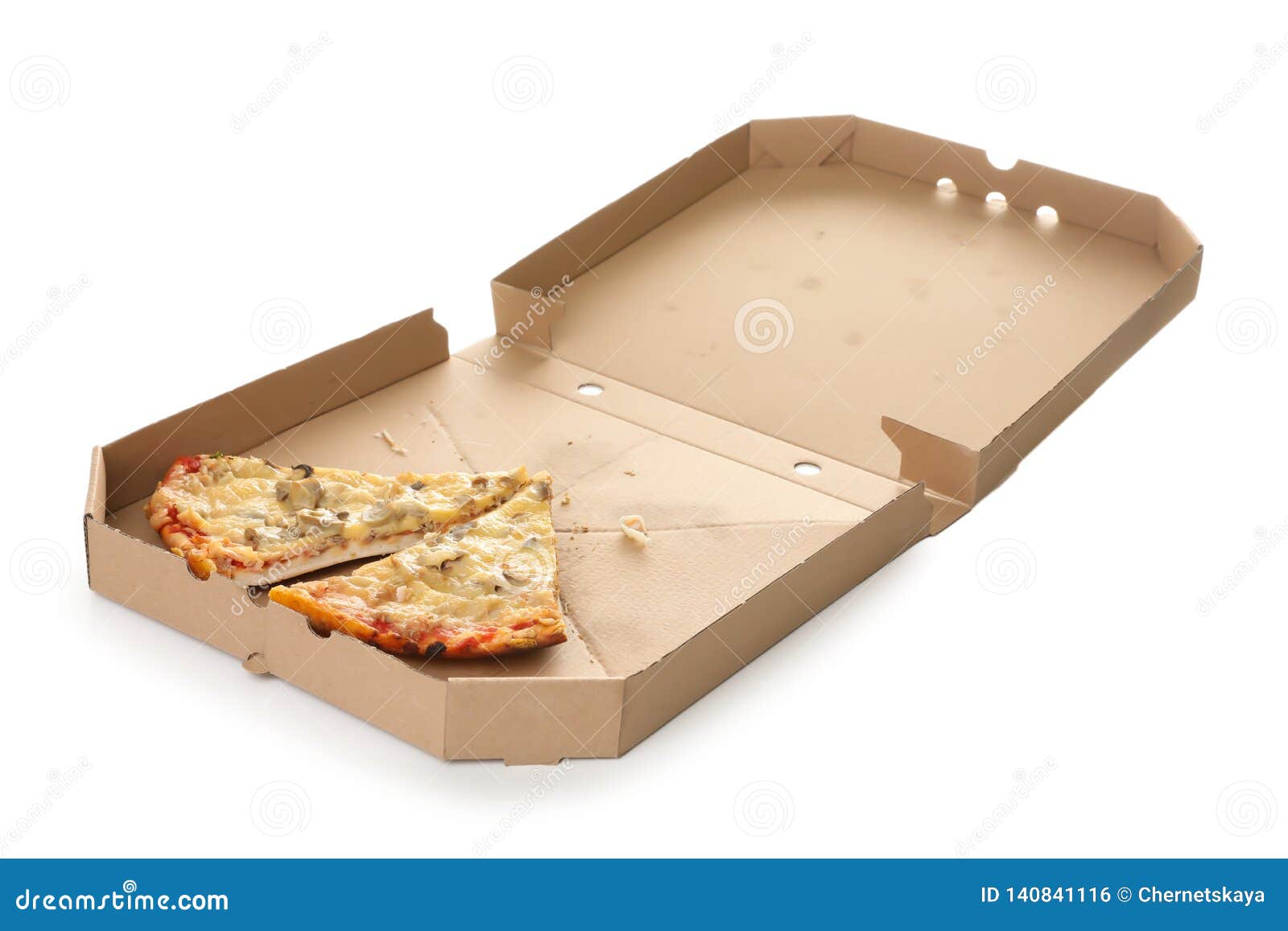 Cardboard Box with Pizza Pieces Stock Photo Image of carton, dinner