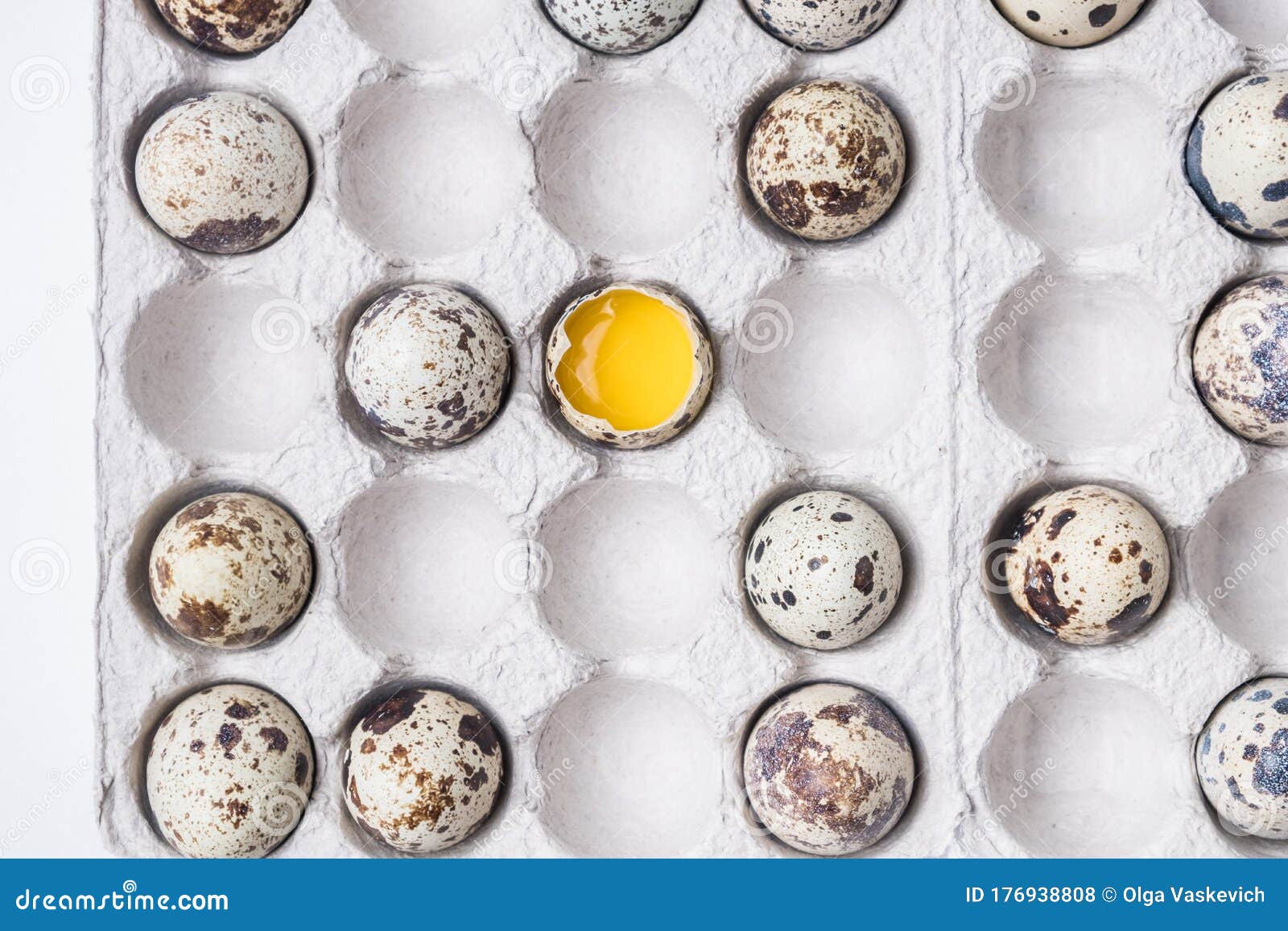 Cardboard Box with Quail Eggs on a White Table Stock Photo Image of