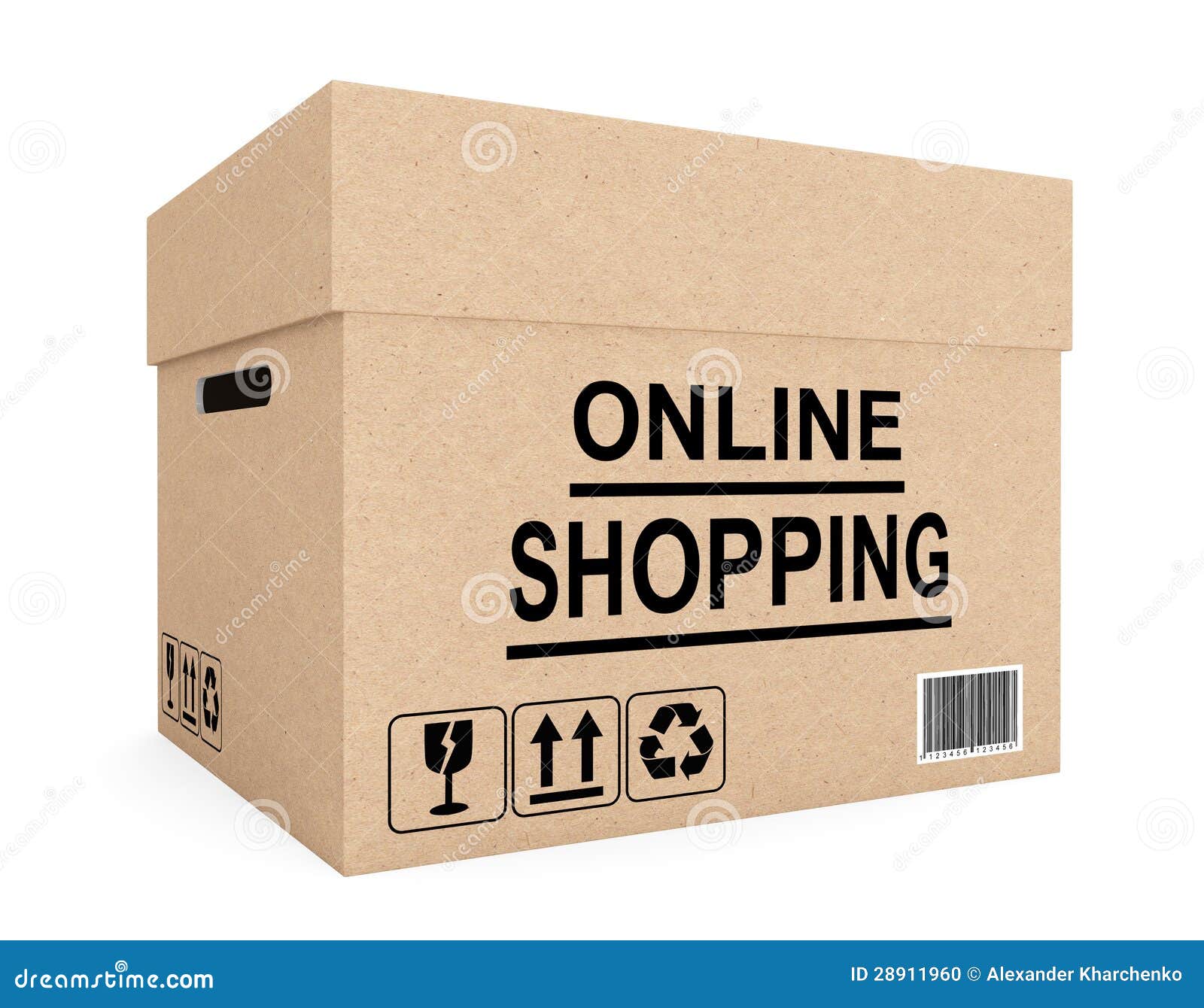 Cardboard box for shipping stock illustration. Illustration of global