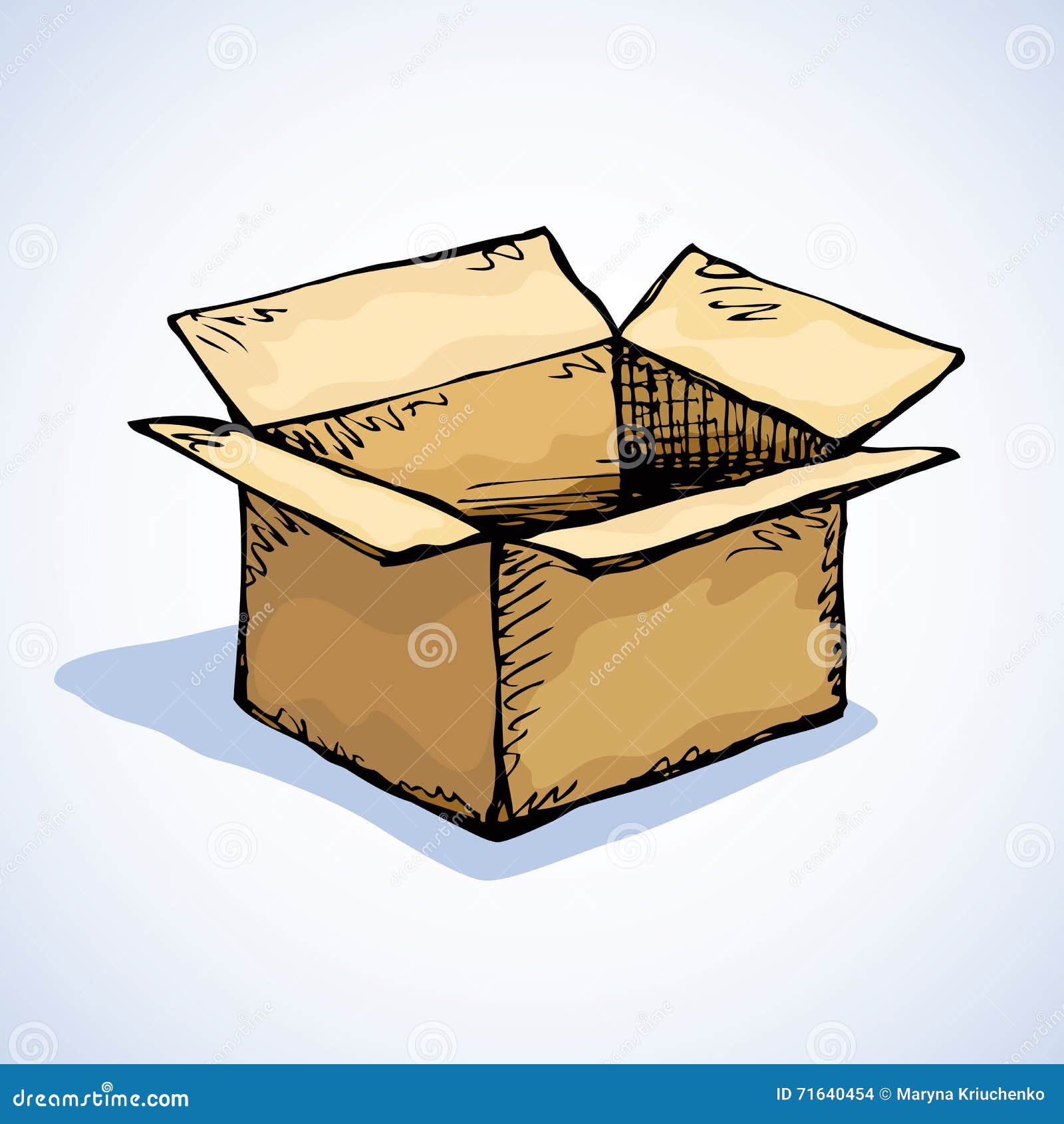 Cardboard Box. Vector Drawing Stock Vector - Illustration of