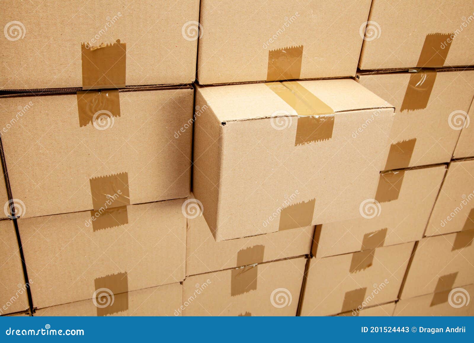 Cardboard Boxes for Delivery or Moving. One Box is Special and Taken