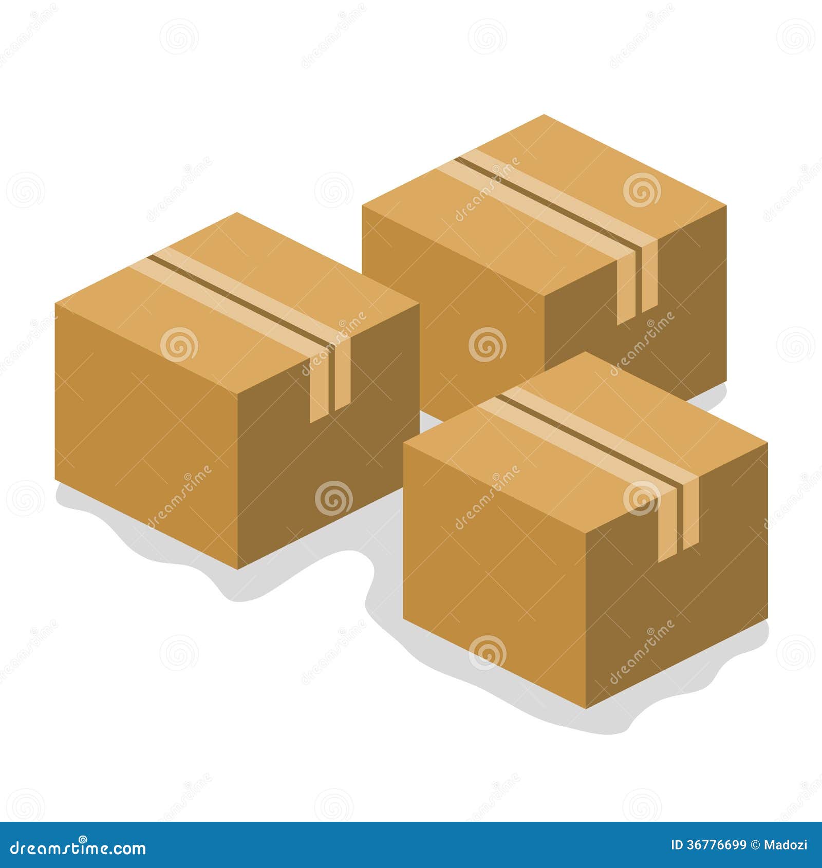 Cardboard Boxes Isolated Illustration Stock Vector Illustration of