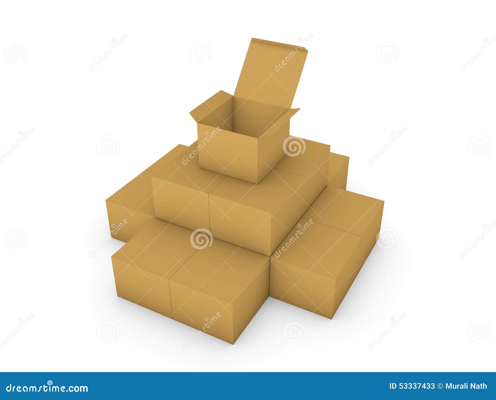 Cardboard boxes stock illustration. Illustration of deliver 53337433