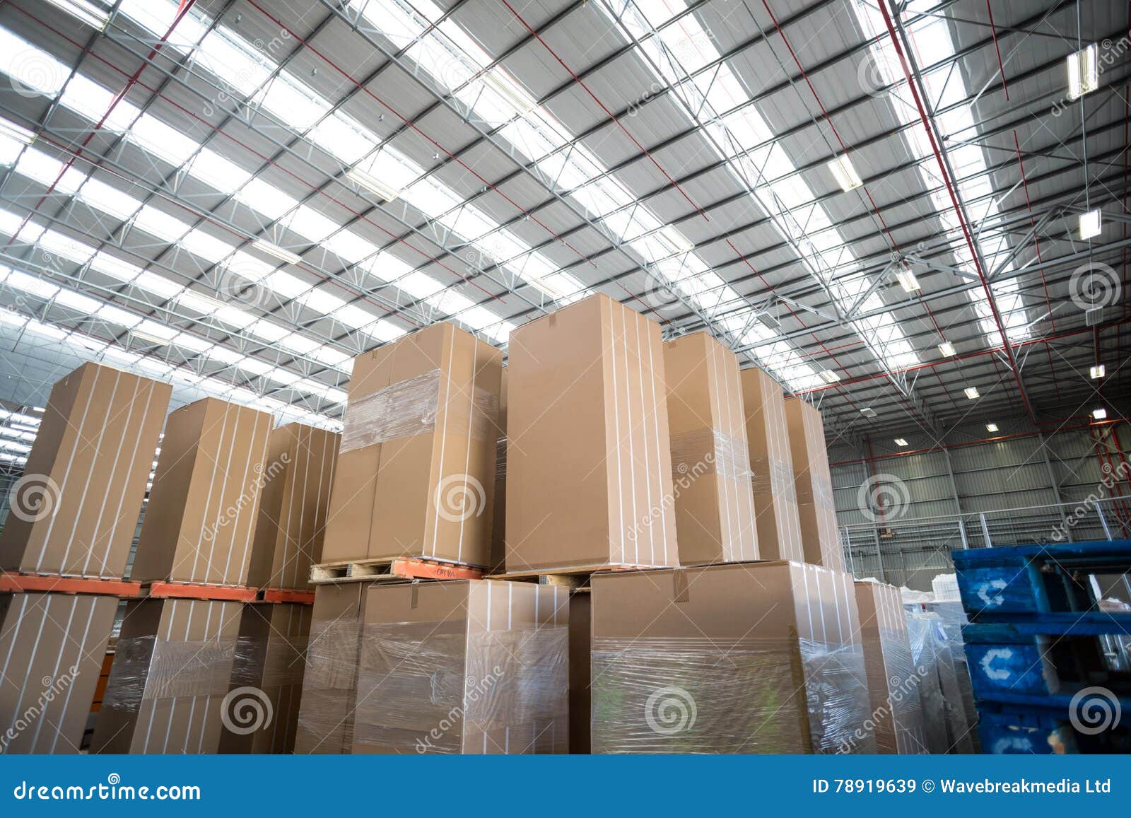 Cardboard Boxes in Warehouse Stock Image Image of supply, connection