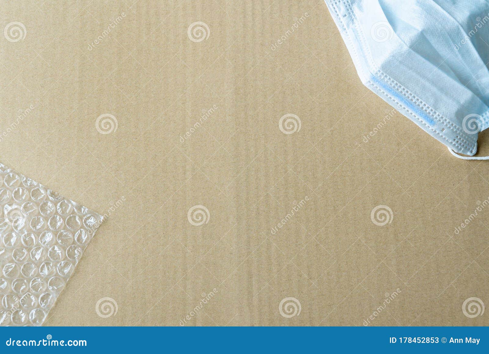 Cardboard and Bubble Wrap for Packing Orders Stock Image Image of