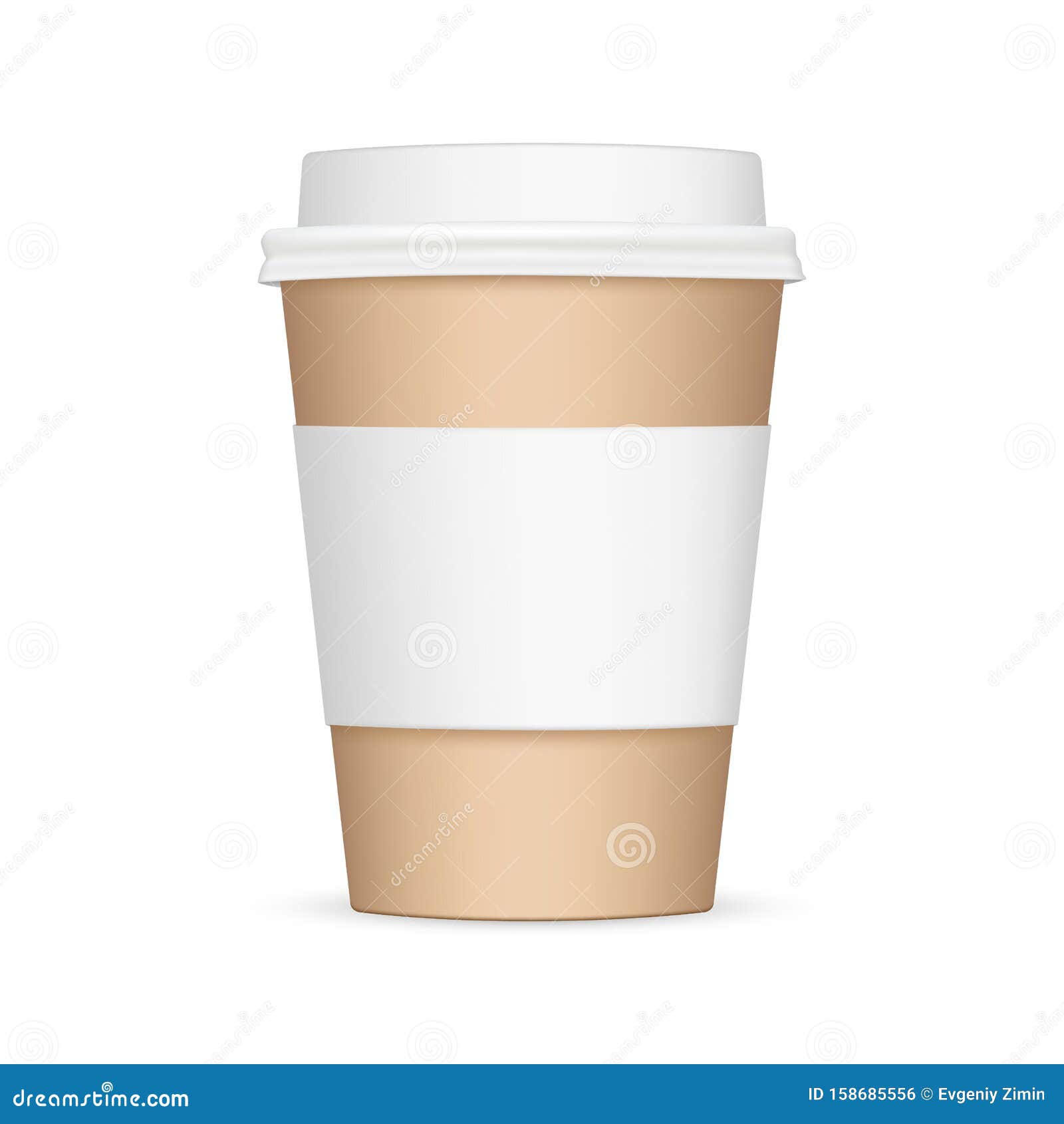Download Cardboard Coffee Cup With Sleeve Mockup Stock Illustration ...
