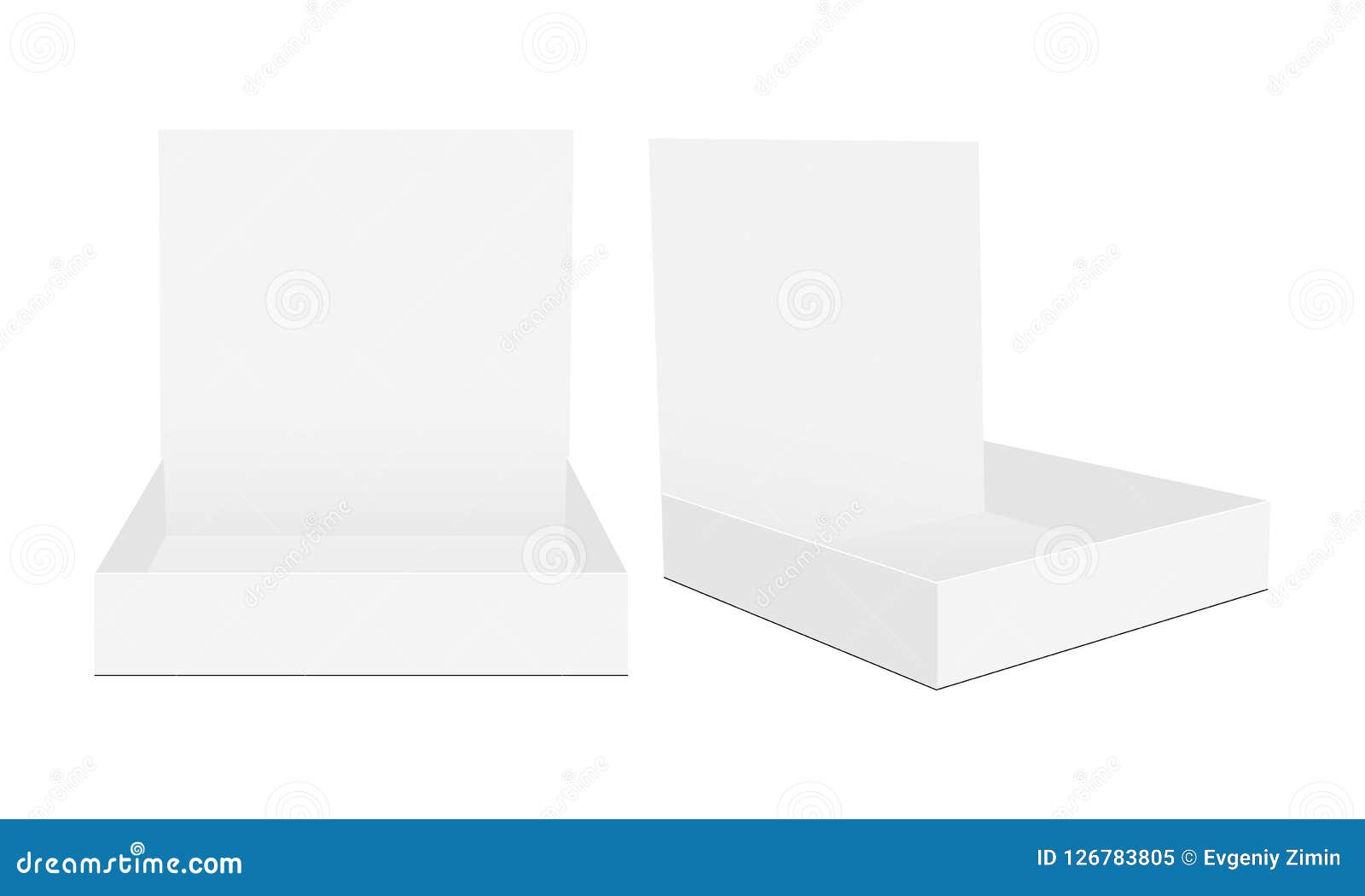 Cardboard Counter Display Box Mock Up In Front And Side View Stock