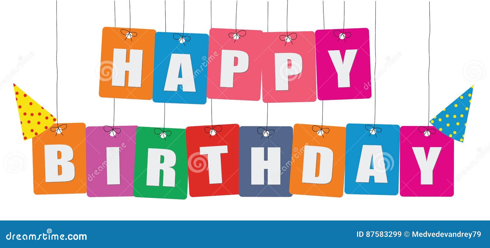 Download Cardboard Hanging - Colorful. Tags - HAPPY BIRTHDAY. Stock Vector - Illustration of banner ...