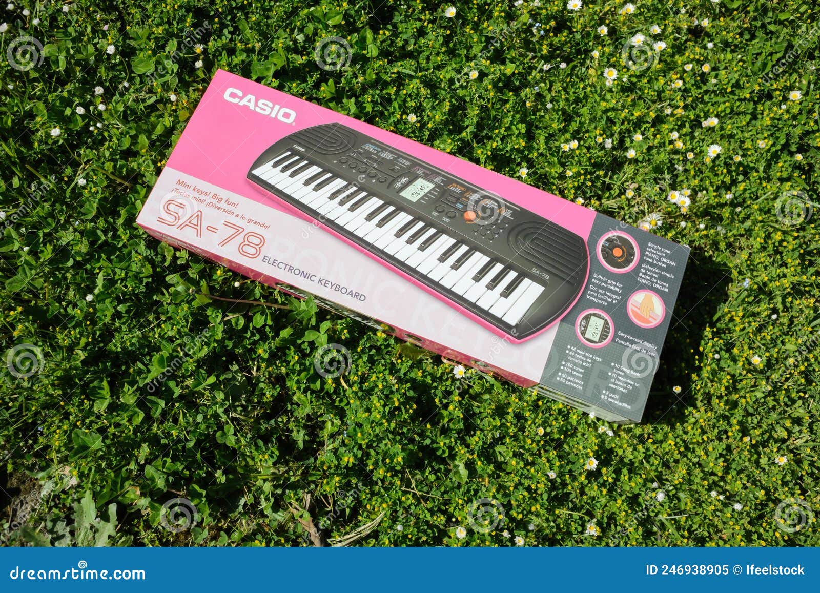 Cardboard Package of New Casio SA-78 Mini Keyboard Piano in Green Editorial Image - Image of music, background: