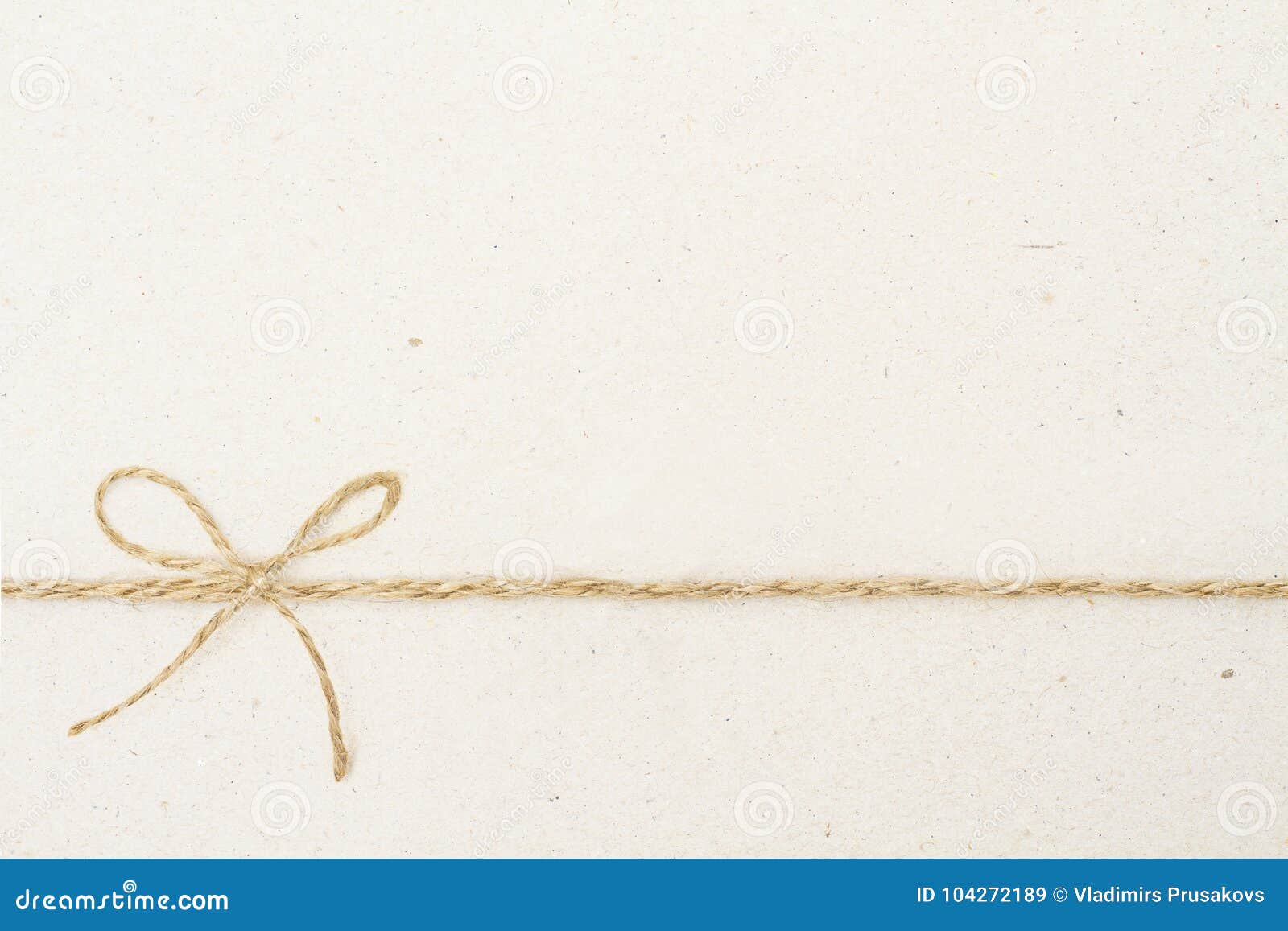 Cardboard Paper Background with Bow Rope, Carton Vintage Twine Stock Image  - Image of horizontal, line: 104272189