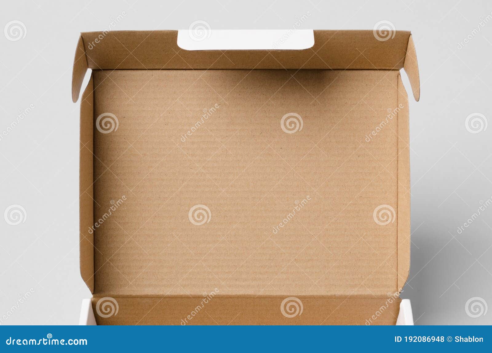 Download Cardboard Postal Mailing Box Mockup With Opened Lid Closeup Stock Photo Image Of Storage Corrugated 192086948