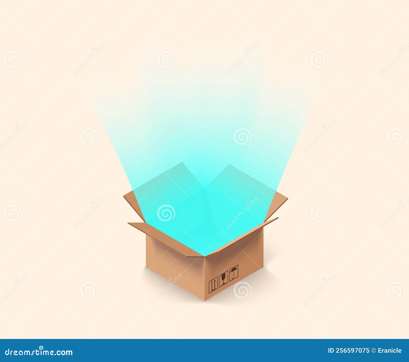 Cardboard Prize Box Opening Stock Vector Illustration of offer