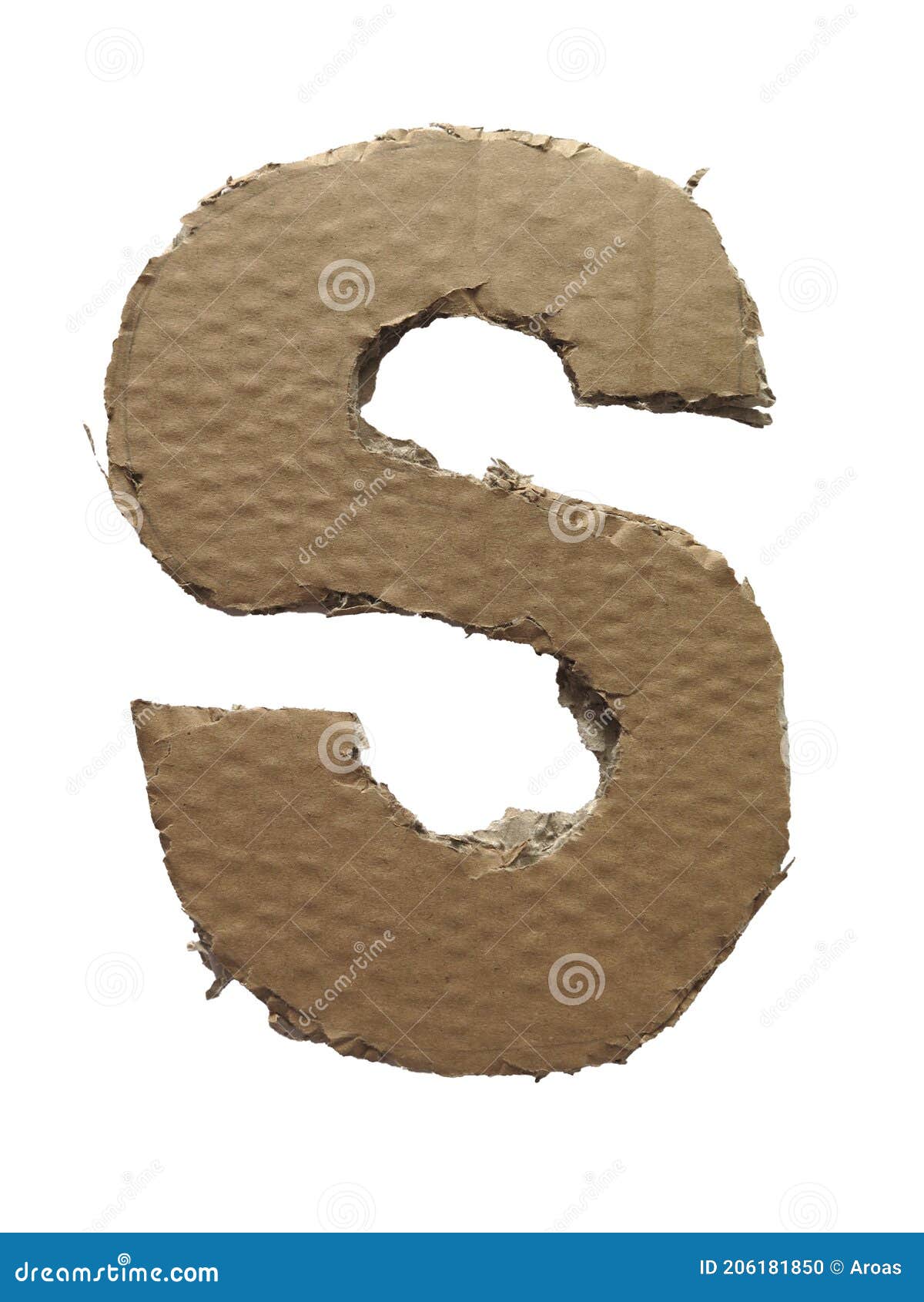 Cardboard texture Letter S stock photo. Image of carboard 206181850