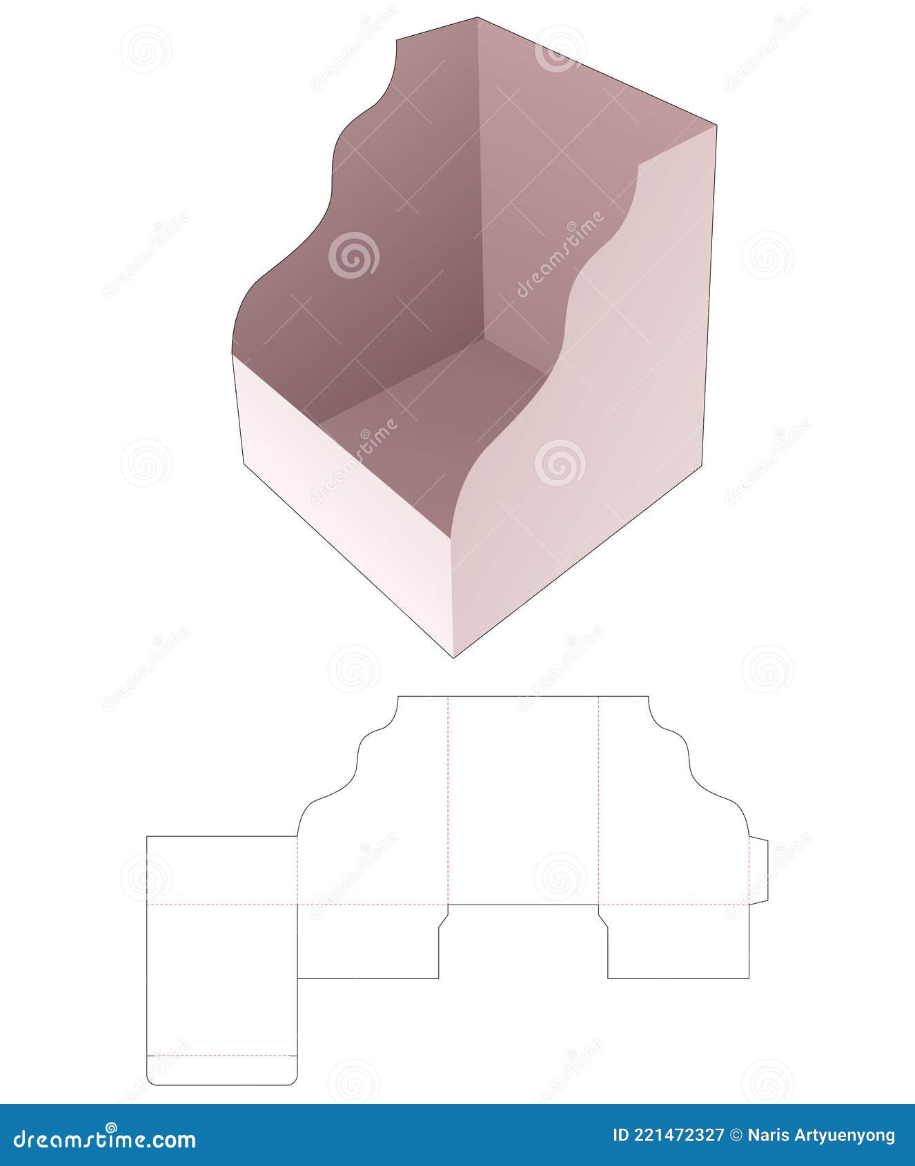 Cardboard Tray Die Cut Template Design Vector Illustration