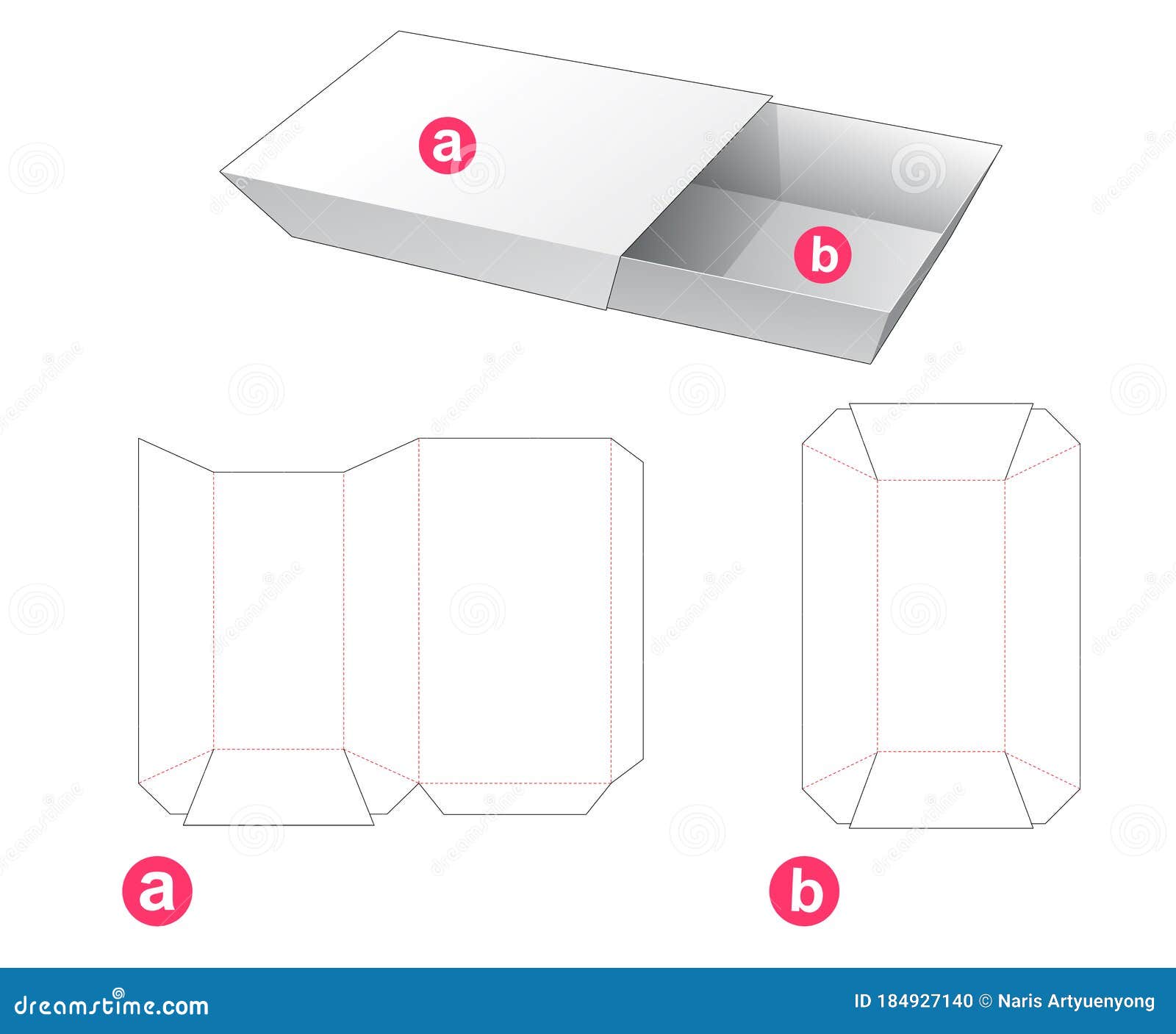 Cardboard Tray and Cover Die Cut Template Stock Vector Illustration