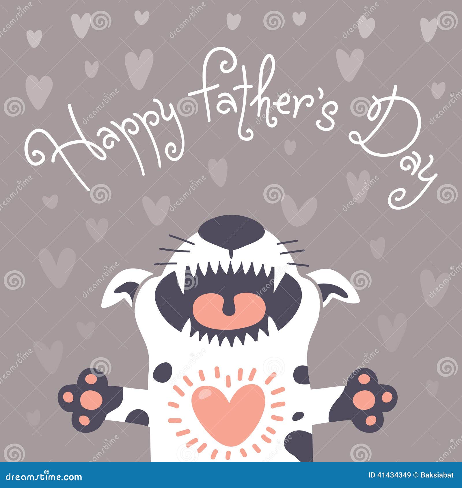 Carde El Día De Padre Feliz Con Un Perrito Divertido Ilustración del Vector  - Ilustración de padre, mascota: 41434349