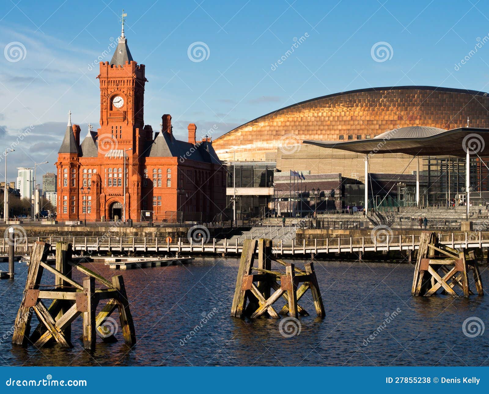 Cardiff Bay in Wales stock photo. Image of building, national 27855238